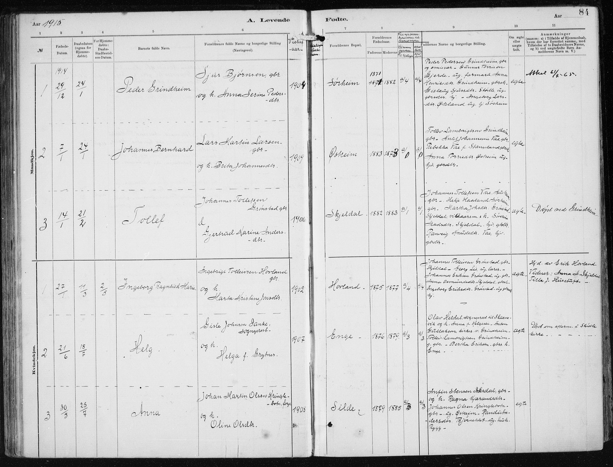 Etne sokneprestembete, AV/SAB-A-75001/H/Haa: Parish register (official) no. B  1, 1879-1919, p. 84