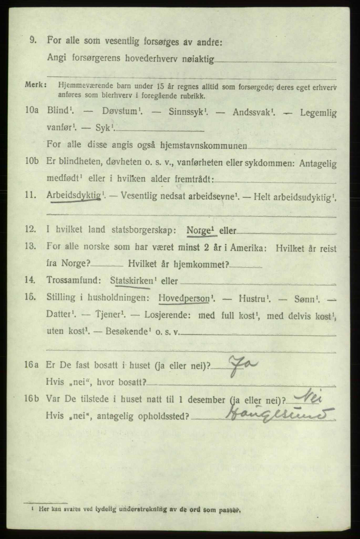 SAB, 1920 census for Stord, 1920, p. 7556