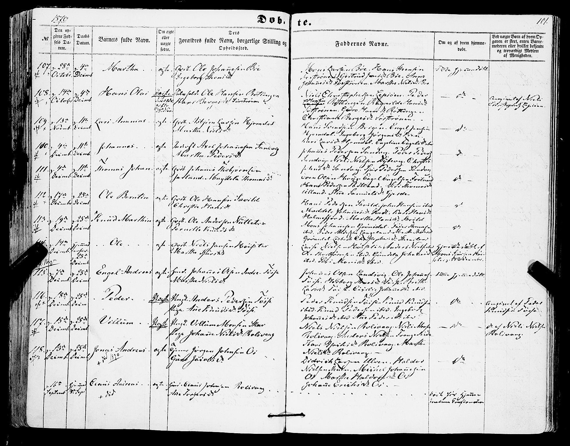 Os sokneprestembete, AV/SAB-A-99929: Parish register (official) no. A 17, 1860-1873, p. 101