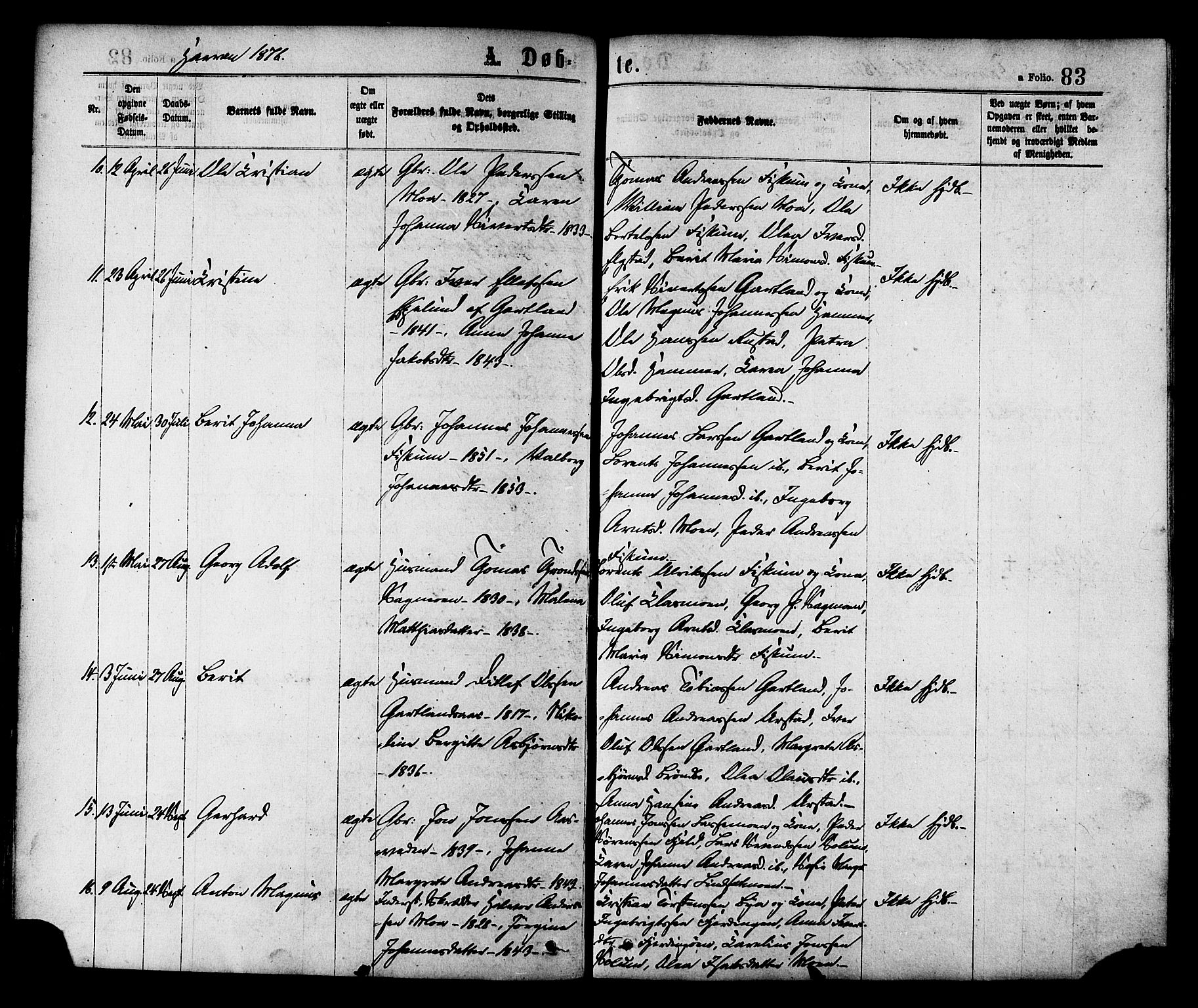 Ministerialprotokoller, klokkerbøker og fødselsregistre - Nord-Trøndelag, SAT/A-1458/758/L0516: Parish register (official) no. 758A03 /3, 1869-1879, p. 83