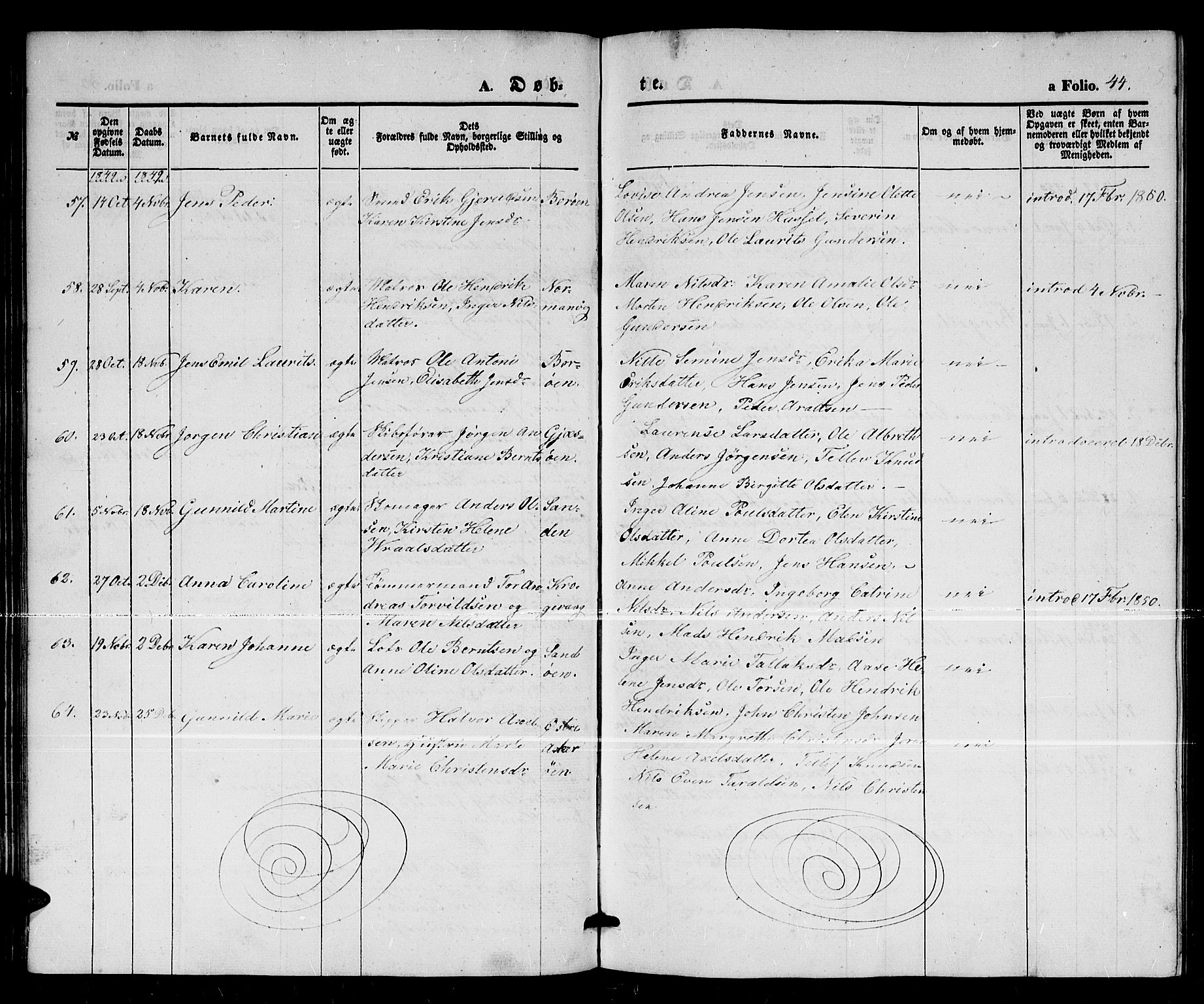 Dypvåg sokneprestkontor, AV/SAK-1111-0007/F/Fb/Fba/L0010: Parish register (copy) no. B 10, 1842-1857, p. 44