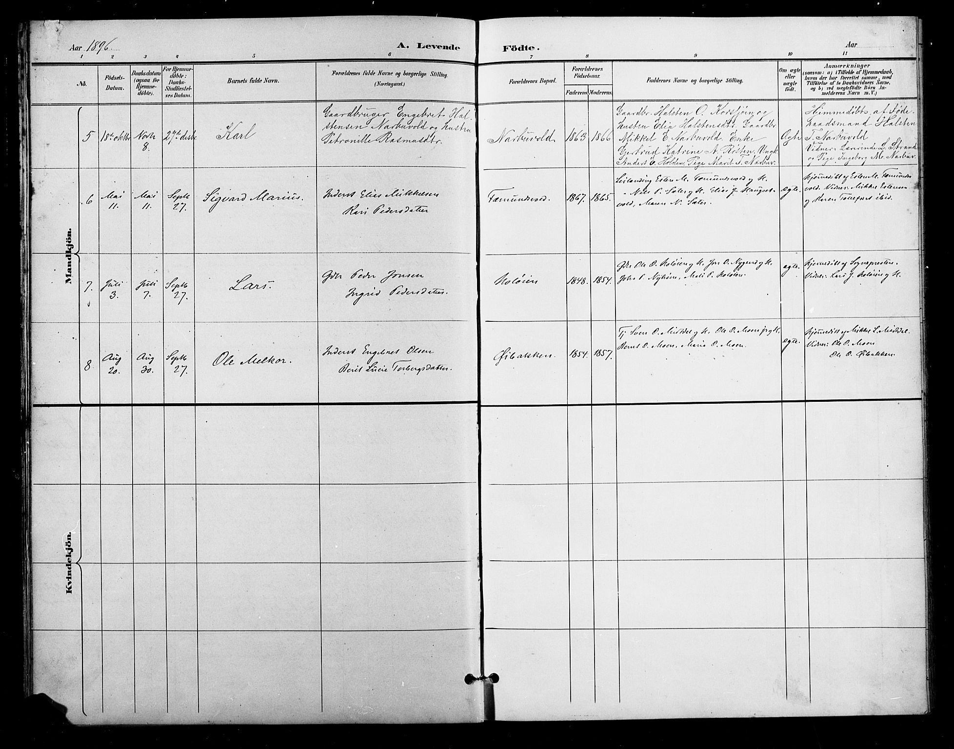 Tolga prestekontor, AV/SAH-PREST-062/L/L0011: Parish register (copy) no. 11, 1894-1925, p. 7