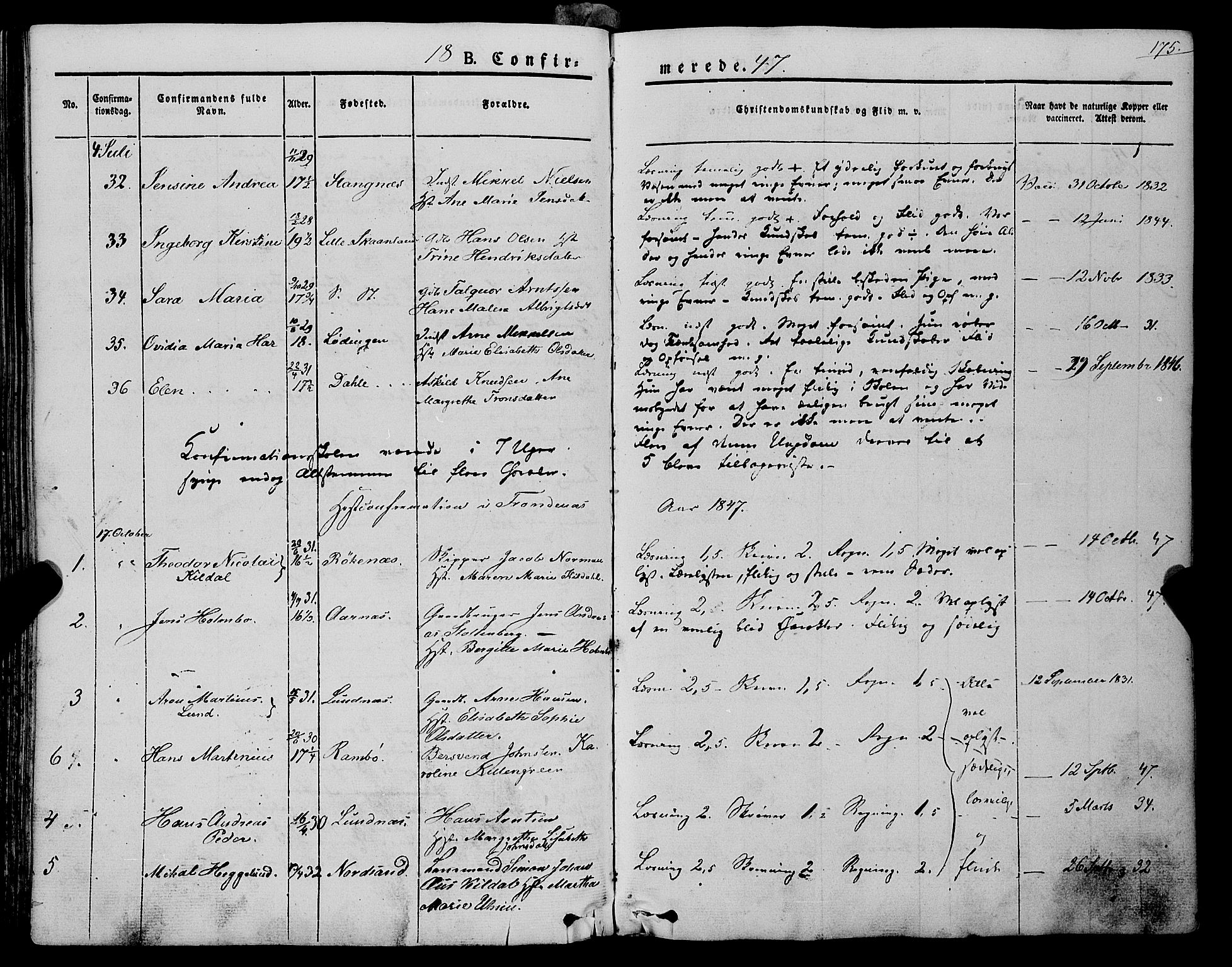Trondenes sokneprestkontor, SATØ/S-1319/H/Ha/L0009kirke: Parish register (official) no. 9, 1841-1852, p. 175