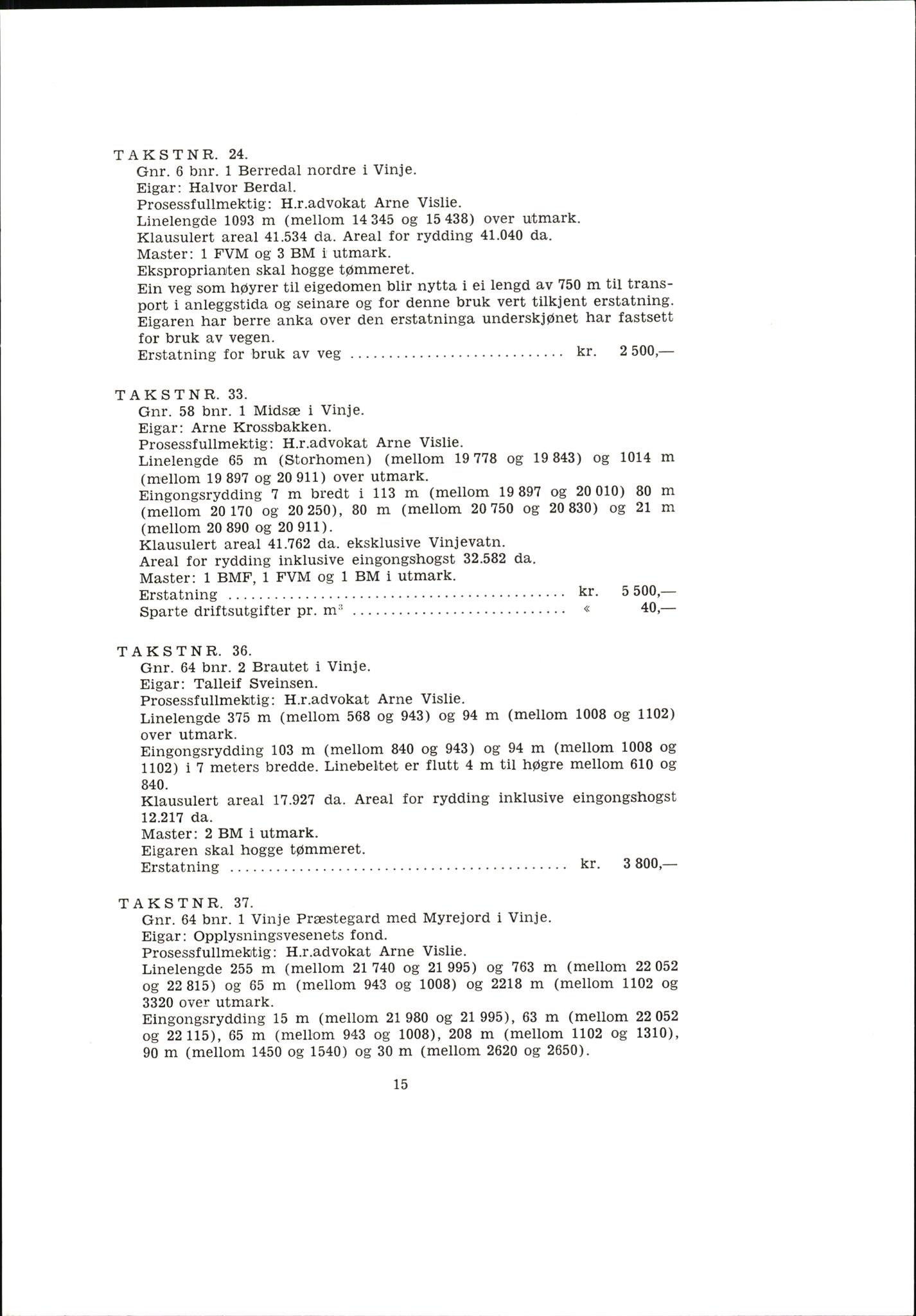 Vest-Telemark sorenskriveri, AV/SAKO-A-134/F/Fo/Fob/L0002: Skjønn/rettsbøker for kraftutbygging/veg, 1963-1968, p. 17