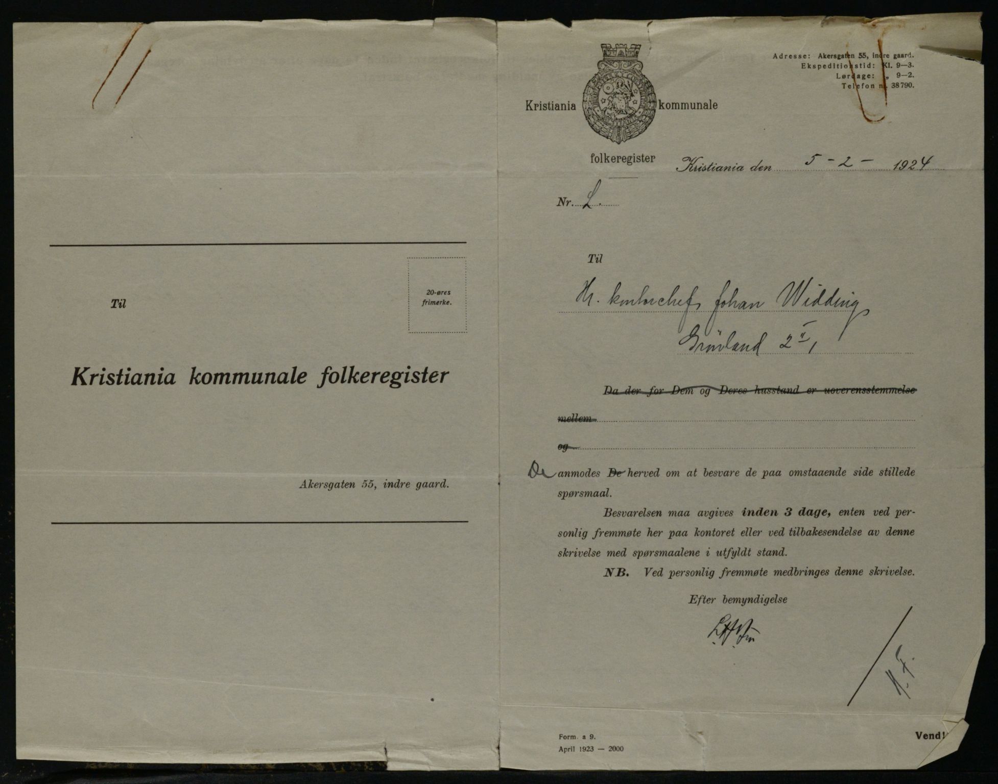 OBA, Municipal Census 1923 for Kristiania, 1923, p. 34997