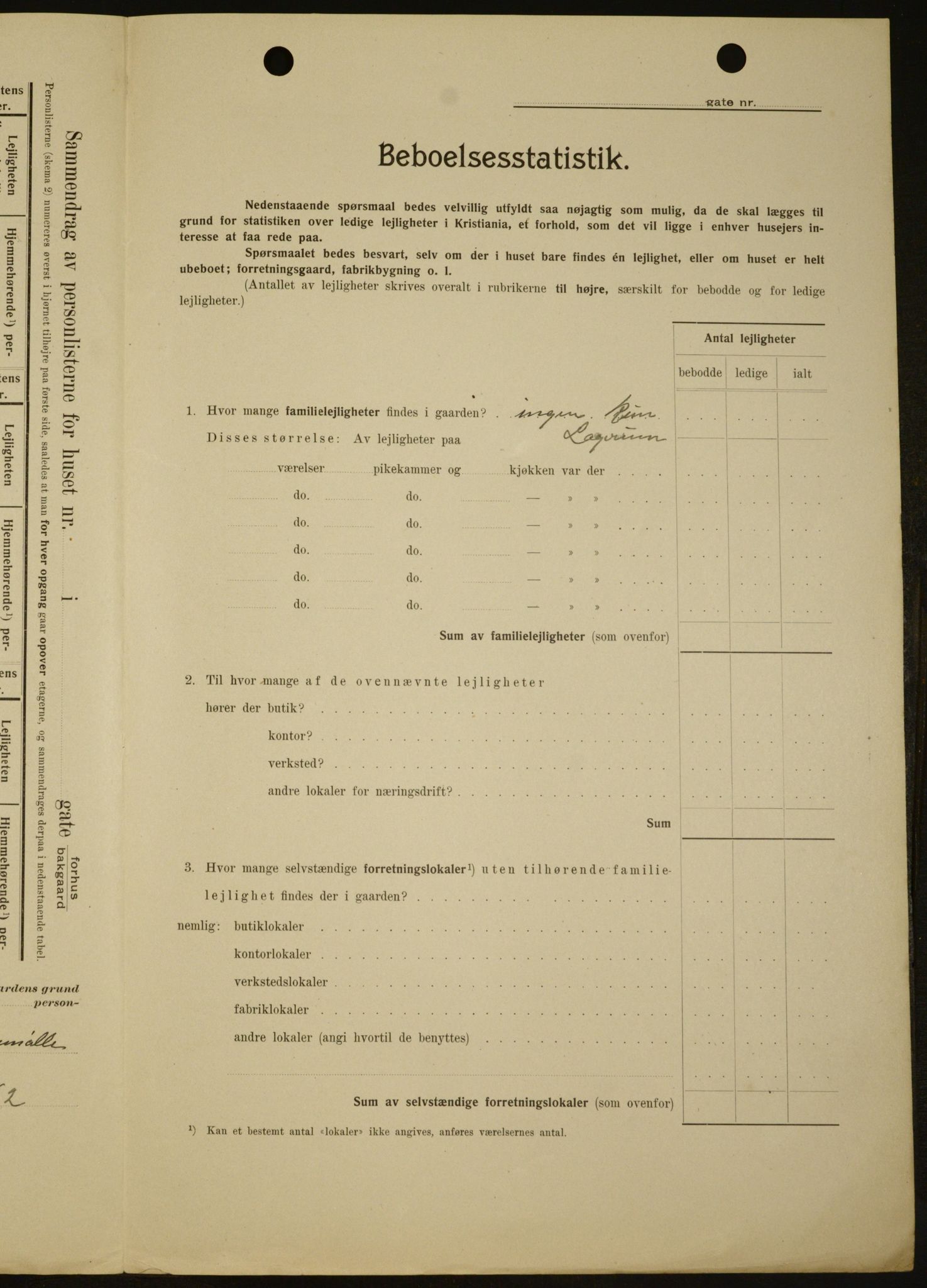 OBA, Municipal Census 1909 for Kristiania, 1909, p. 104832