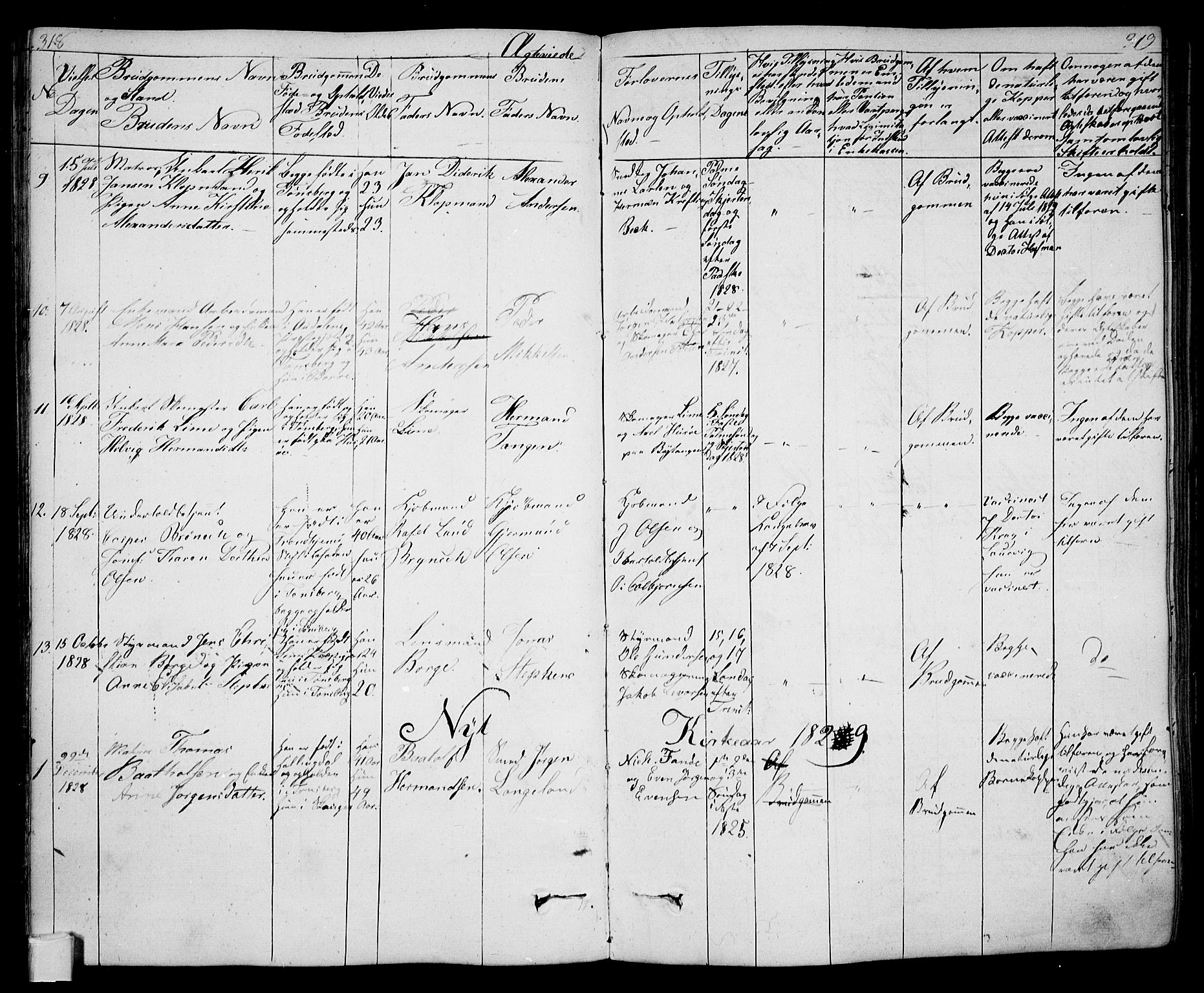 Tønsberg kirkebøker, AV/SAKO-A-330/F/Fa/L0005: Parish register (official) no. I 5, 1827-1836, p. 318-319