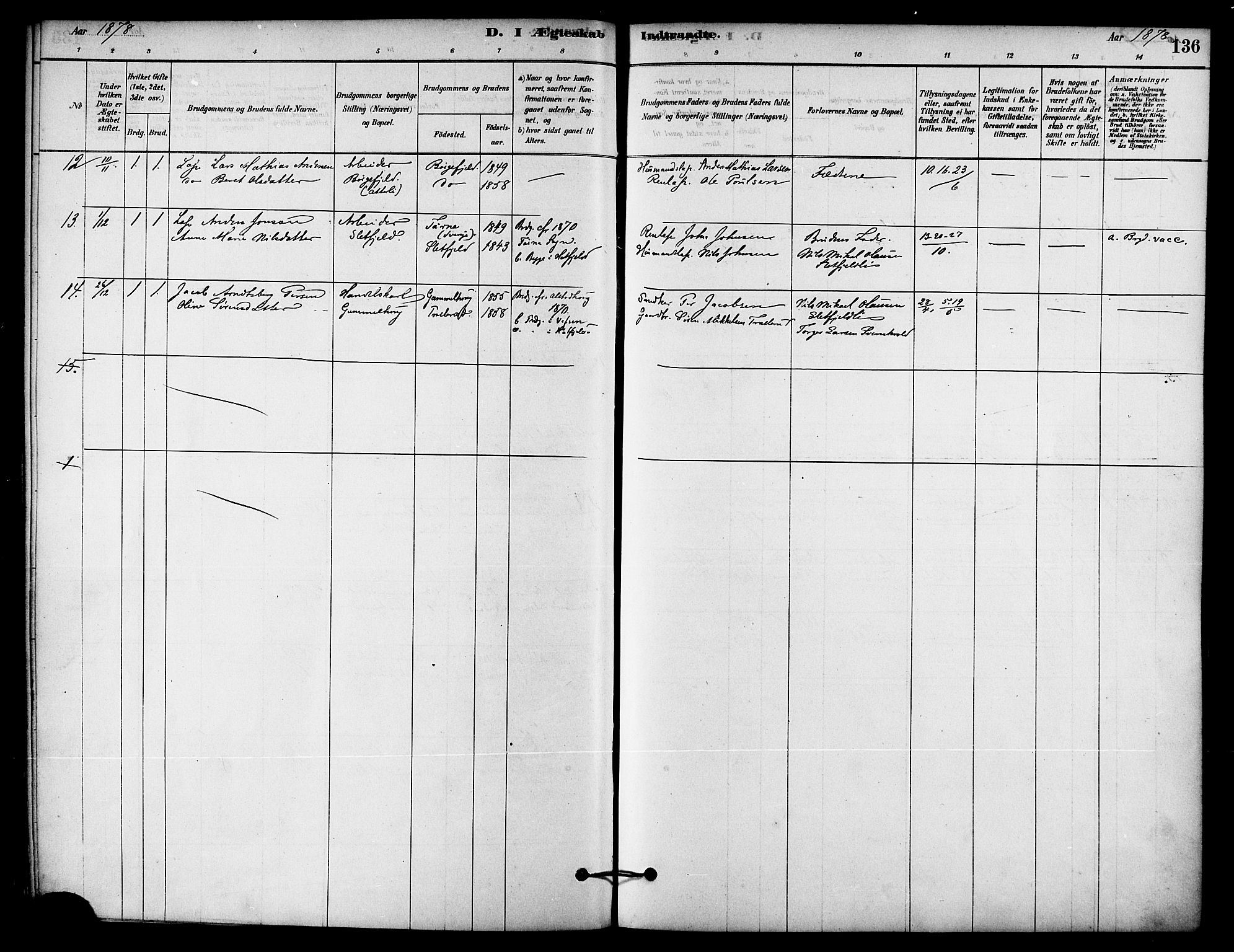 Ministerialprotokoller, klokkerbøker og fødselsregistre - Nordland, AV/SAT-A-1459/823/L0325: Parish register (official) no. 823A02, 1878-1898, p. 136