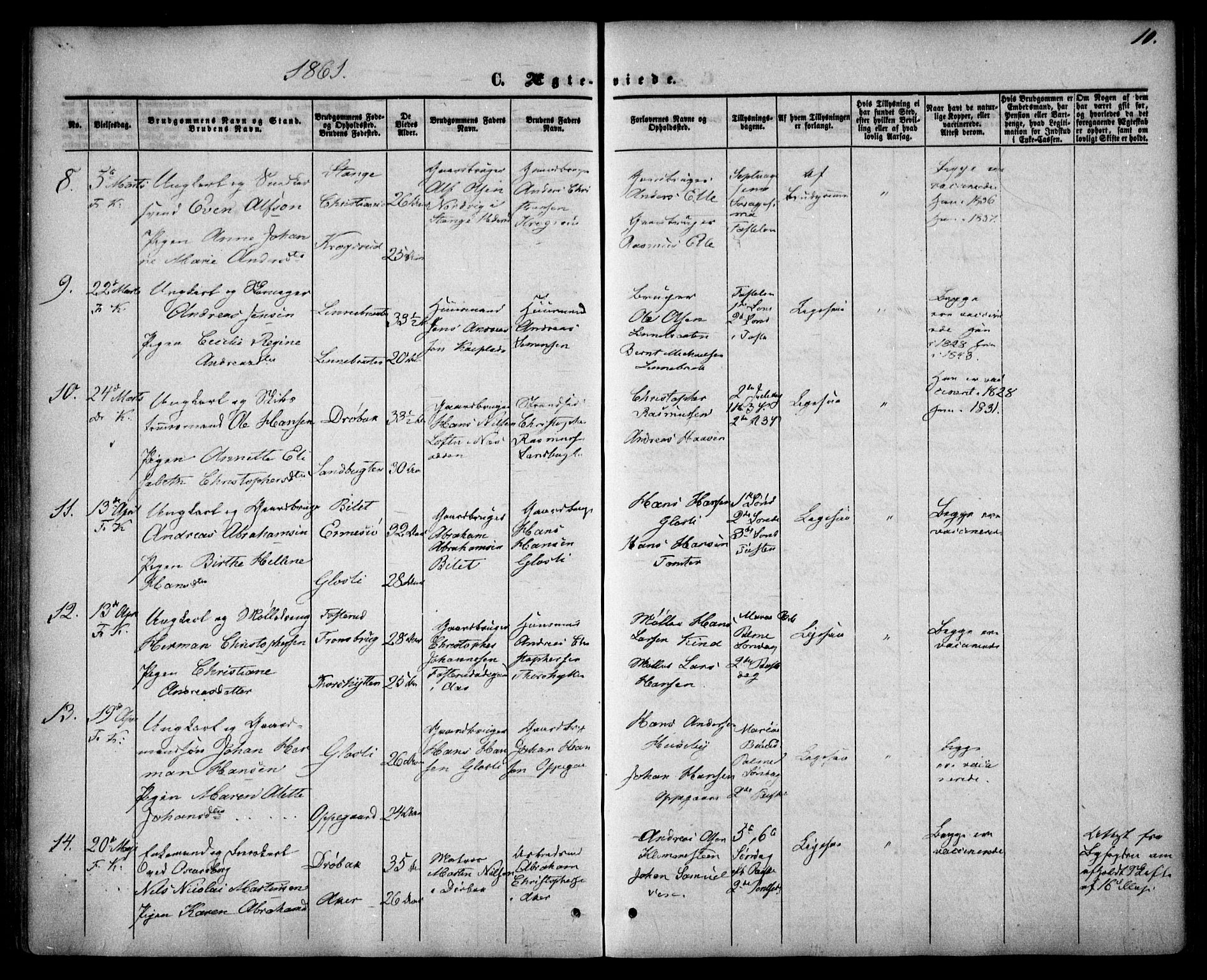 Drøbak prestekontor Kirkebøker, AV/SAO-A-10142a/F/Fa/L0002: Parish register (official) no. I 2, 1858-1870, p. 10