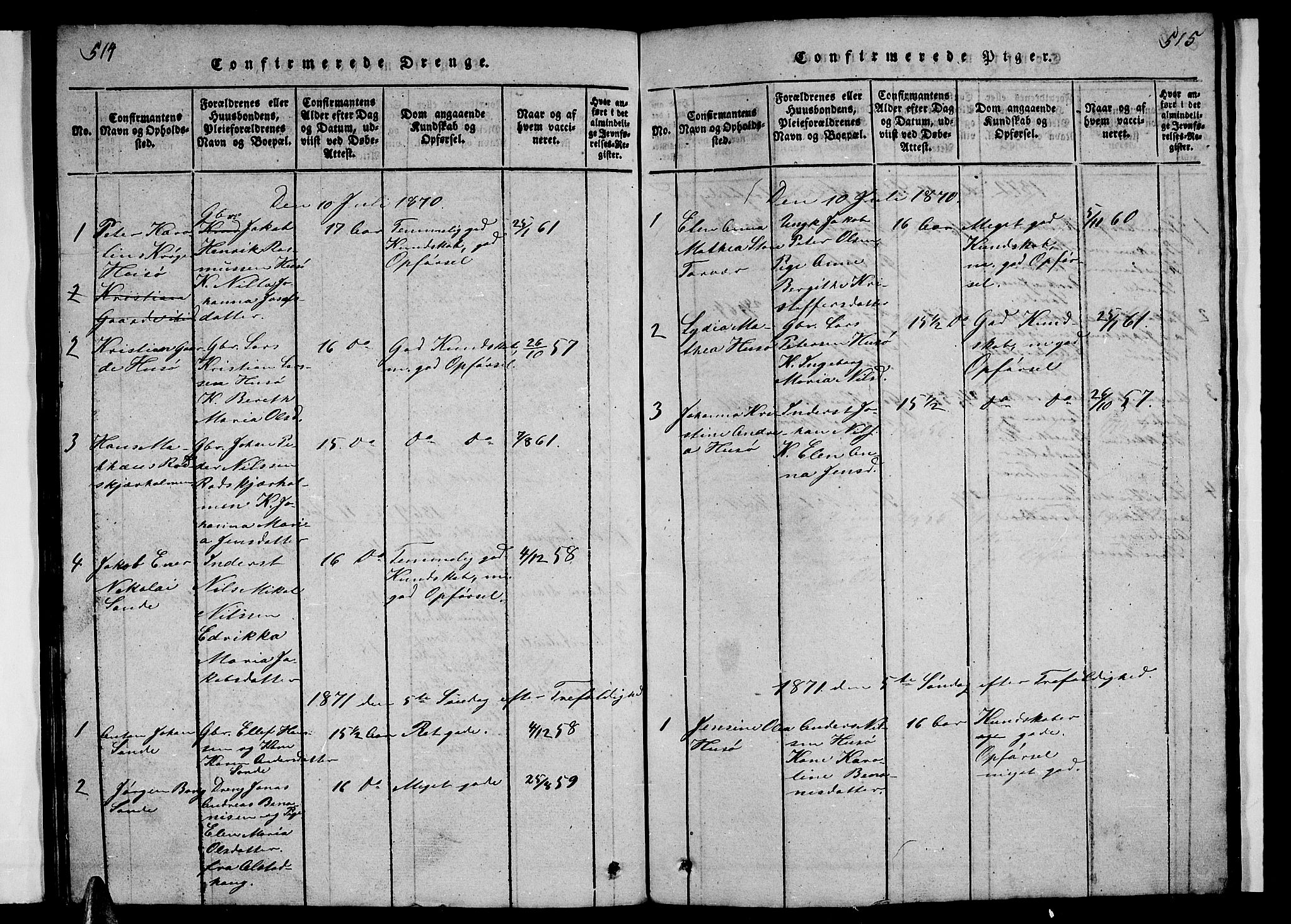 Ministerialprotokoller, klokkerbøker og fødselsregistre - Nordland, SAT/A-1459/840/L0581: Parish register (copy) no. 840C01, 1820-1873, p. 514-515