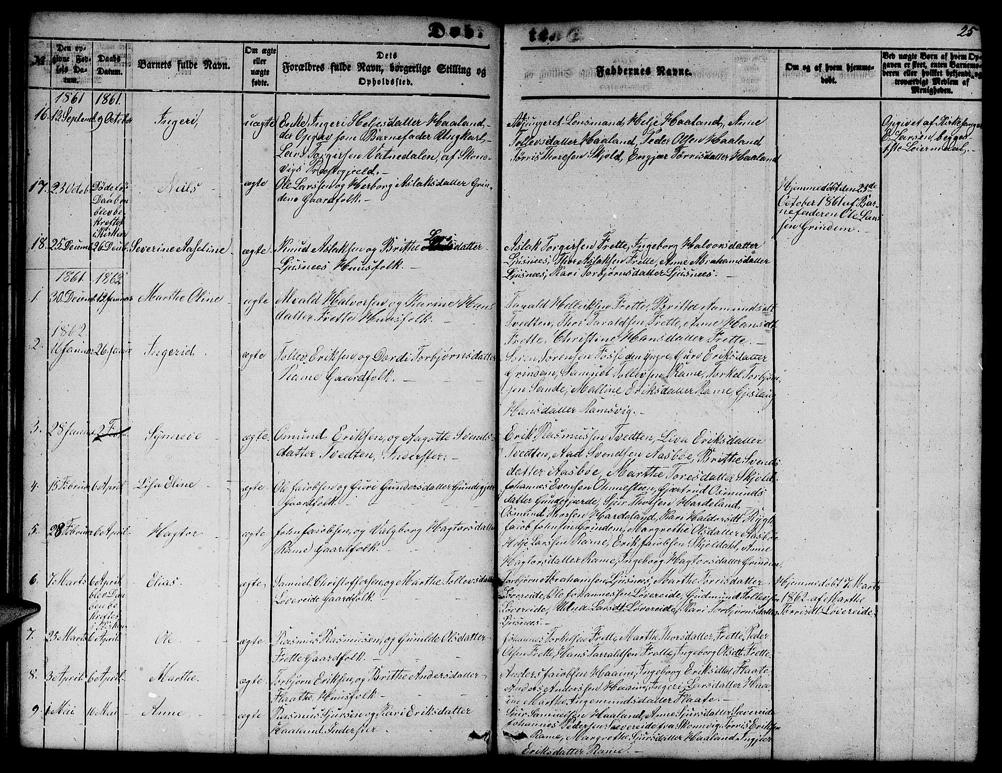 Etne sokneprestembete, SAB/A-75001/H/Hab: Parish register (copy) no. C 2, 1851-1865, p. 25