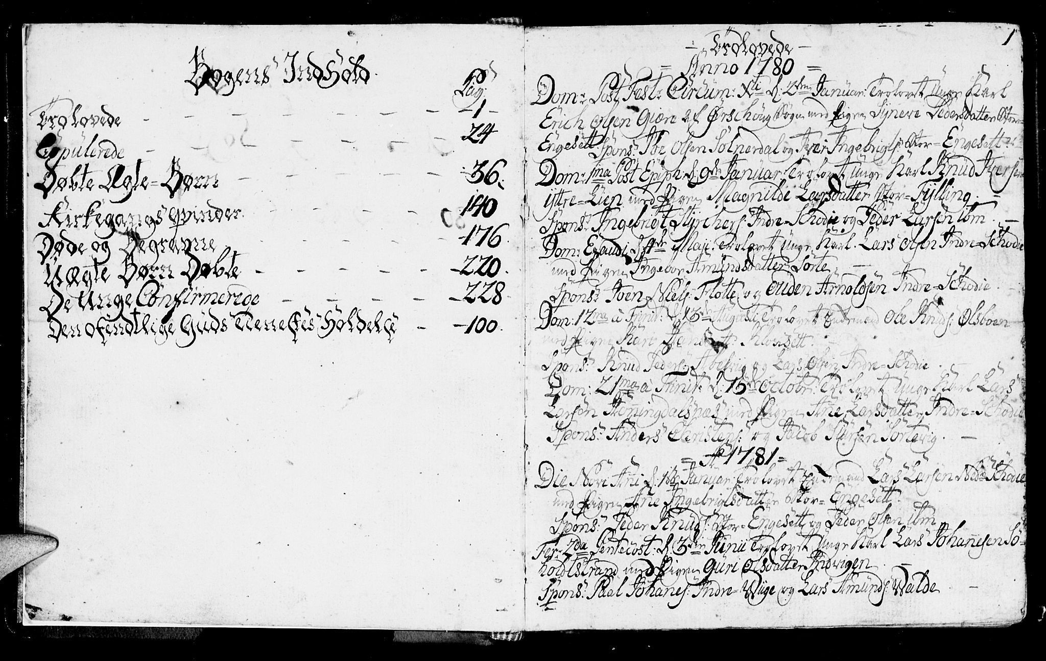 Ministerialprotokoller, klokkerbøker og fødselsregistre - Møre og Romsdal, AV/SAT-A-1454/524/L0350: Parish register (official) no. 524A02, 1780-1817, p. 1