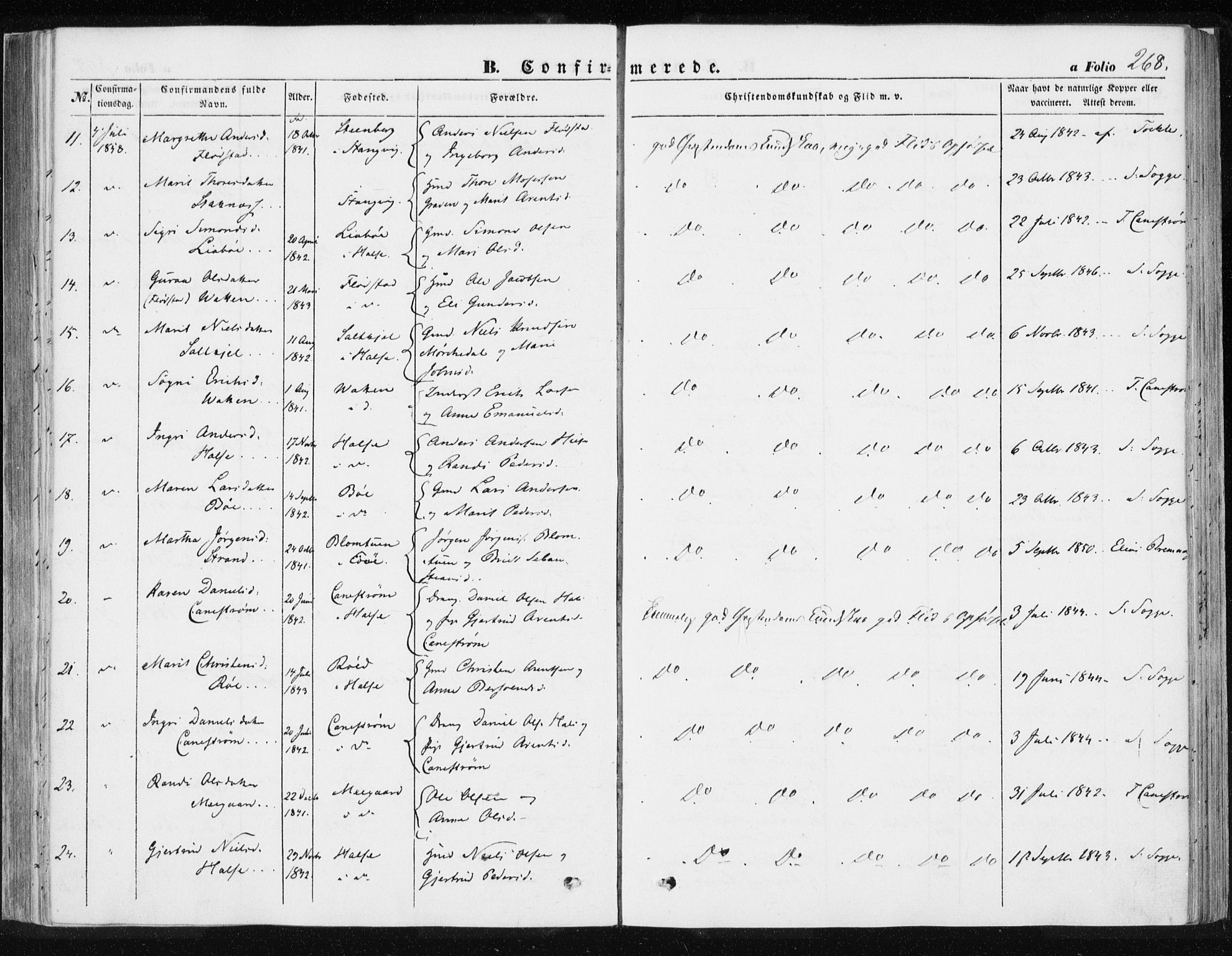 Ministerialprotokoller, klokkerbøker og fødselsregistre - Møre og Romsdal, AV/SAT-A-1454/576/L0883: Parish register (official) no. 576A01, 1849-1865, p. 268
