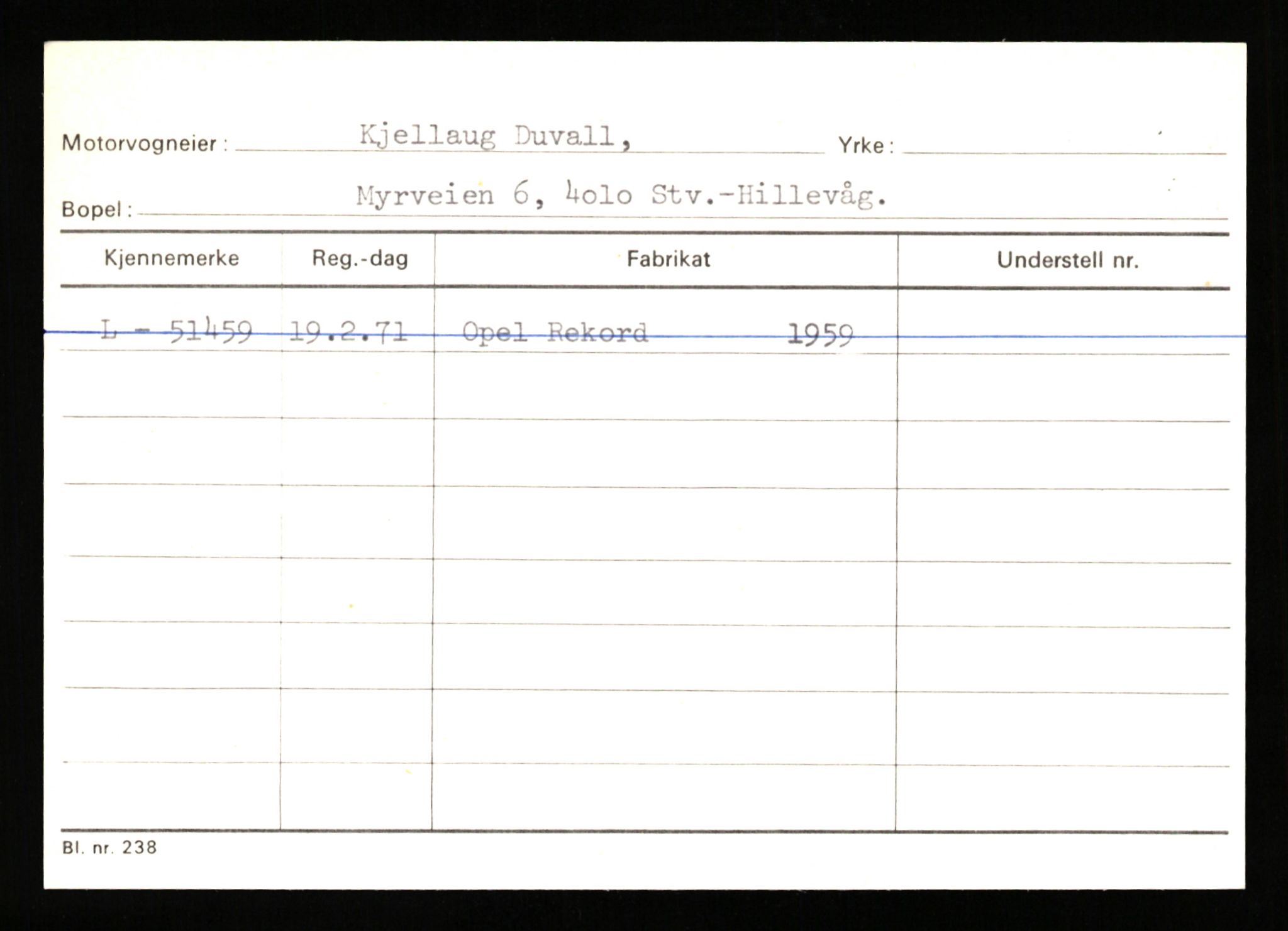 Stavanger trafikkstasjon, SAST/A-101942/0/H/L0006: Dalva - Egersund, 1930-1971, p. 1019