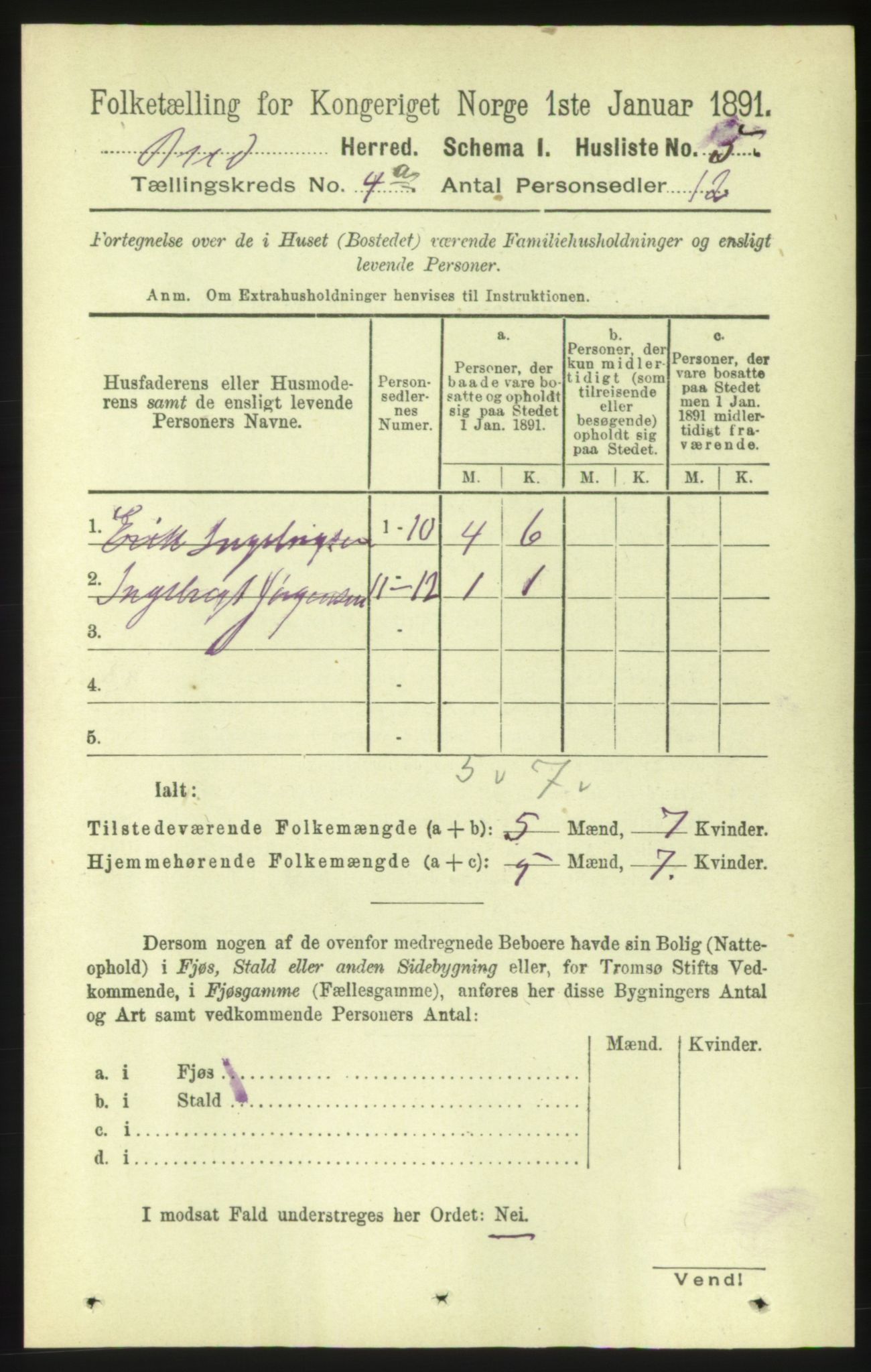 RA, 1891 census for 1549 Bud, 1891, p. 2068