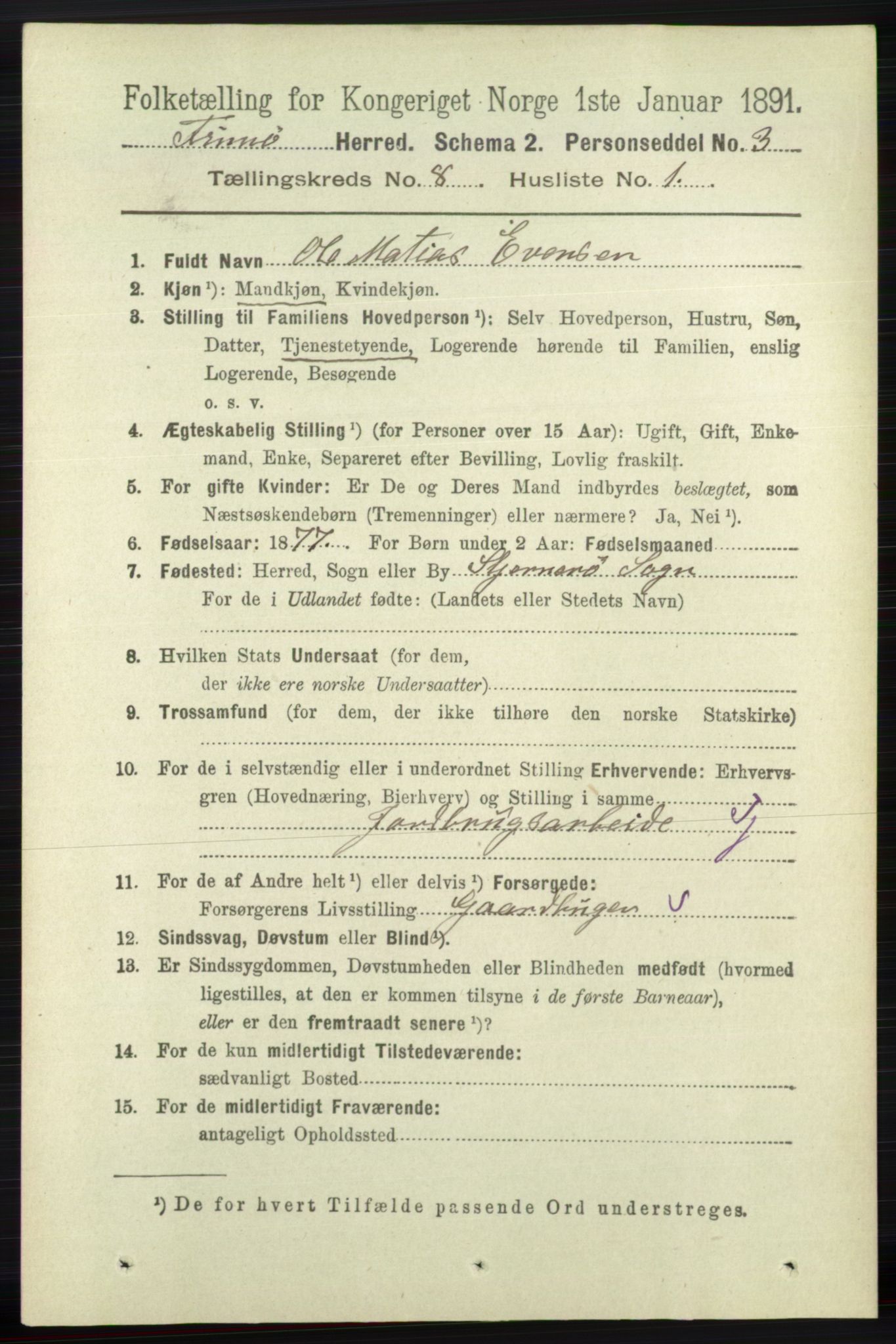 RA, 1891 census for 1141 Finnøy, 1891, p. 1686