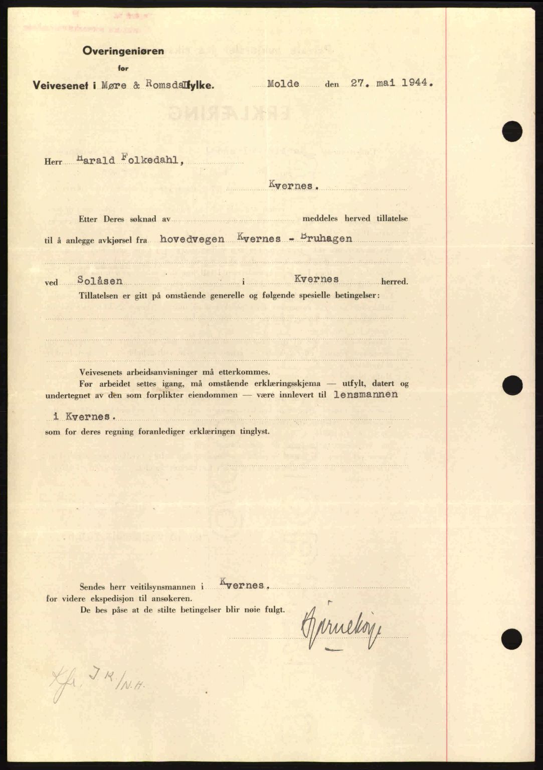 Nordmøre sorenskriveri, AV/SAT-A-4132/1/2/2Ca: Mortgage book no. B92, 1944-1945, Diary no: : 1471/1944