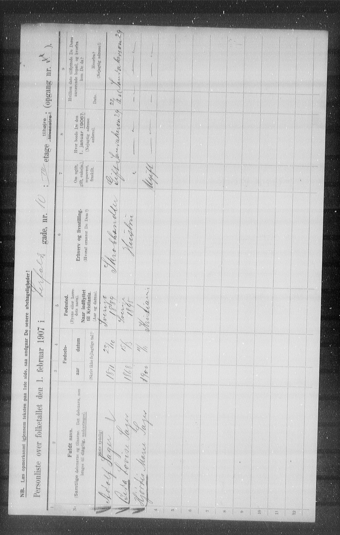 OBA, Municipal Census 1907 for Kristiania, 1907, p. 29323