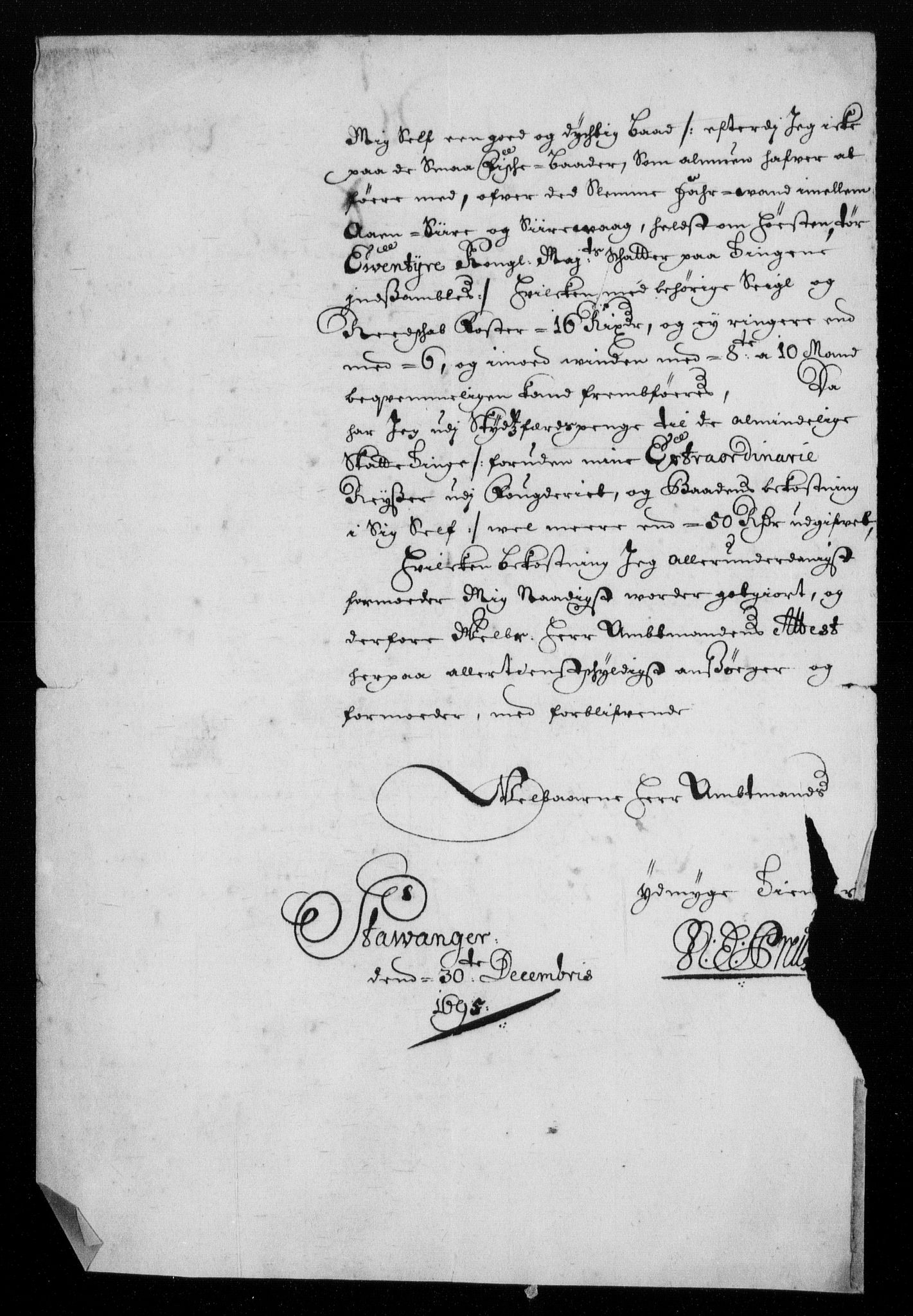 Rentekammeret inntil 1814, Reviderte regnskaper, Fogderegnskap, AV/RA-EA-4092/R46/L2728: Fogderegnskap Jæren og Dalane, 1694-1696, p. 386