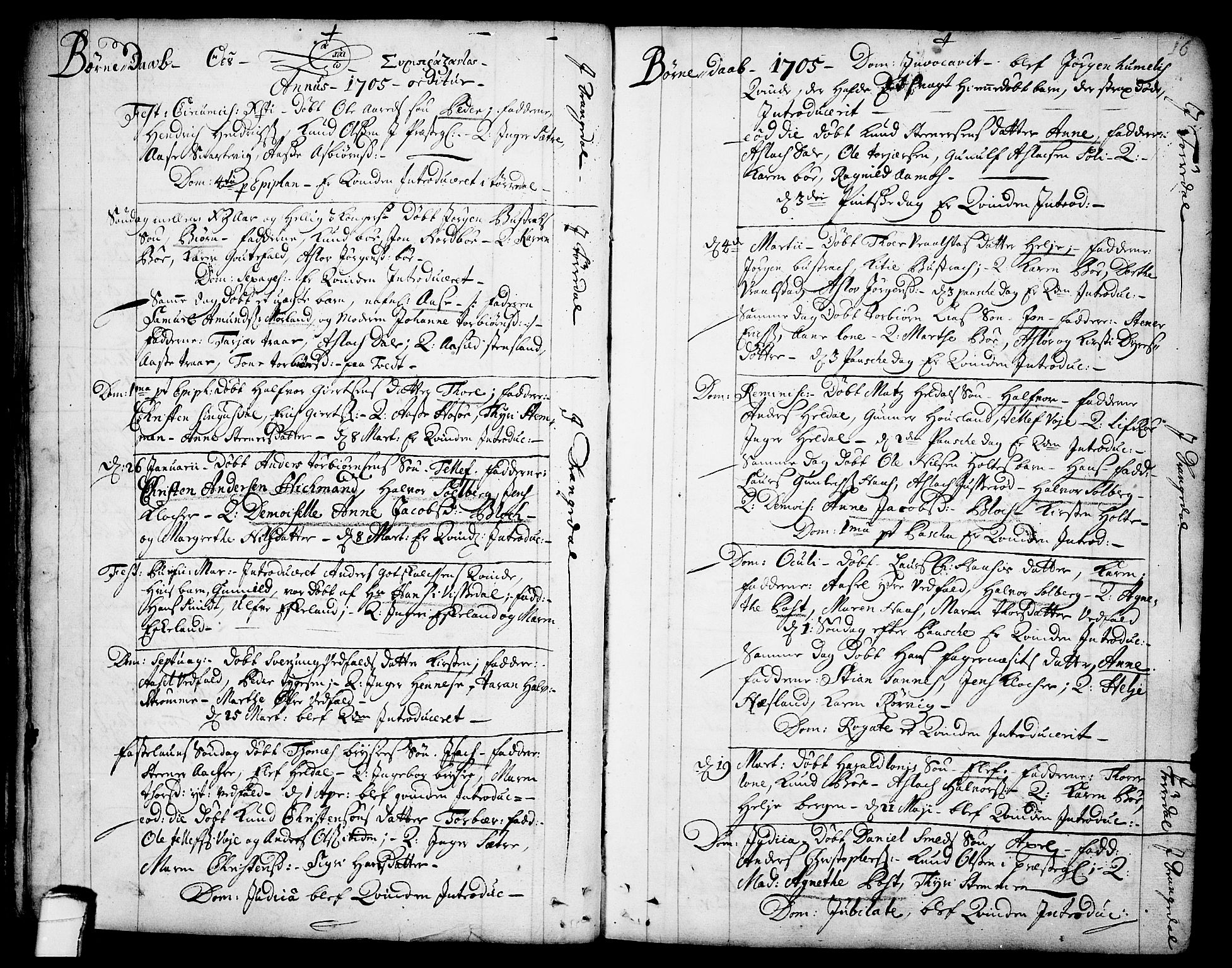 Drangedal kirkebøker, SAKO/A-258/F/Fa/L0001: Parish register (official) no. 1, 1697-1767, p. 16