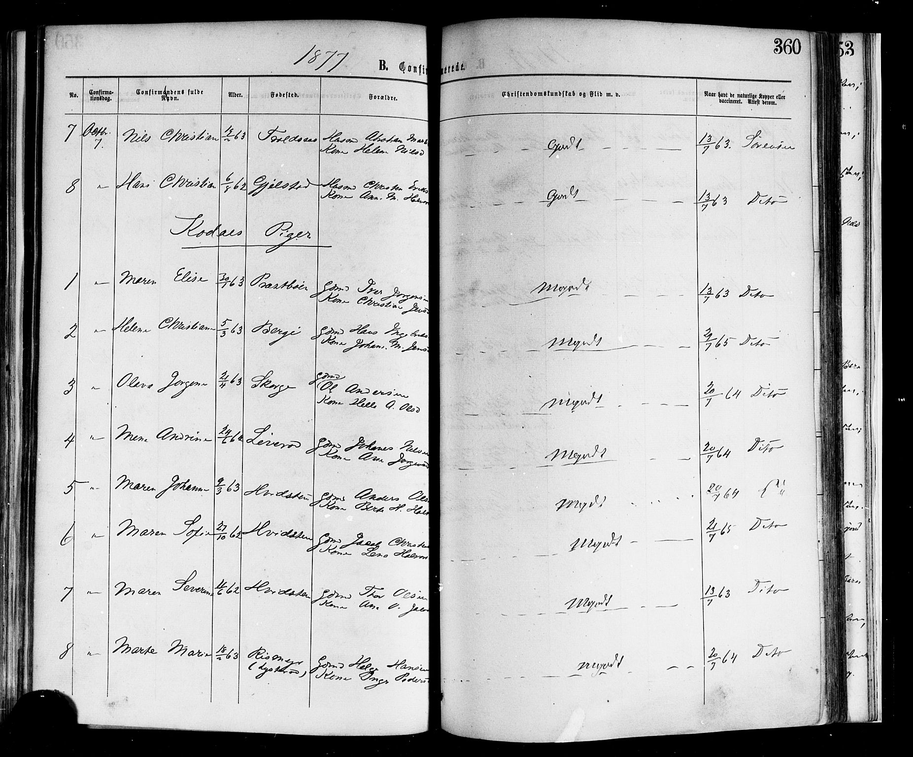 Andebu kirkebøker, AV/SAKO-A-336/F/Fa/L0006: Parish register (official) no. I 6, 1871-1878, p. 360