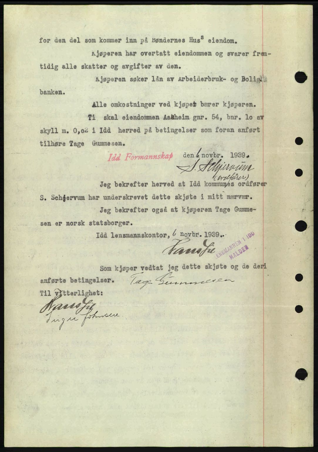 Idd og Marker sorenskriveri, AV/SAO-A-10283/G/Gb/Gbb/L0004: Mortgage book no. A4, 1940-1941, Diary no: : 10/1940