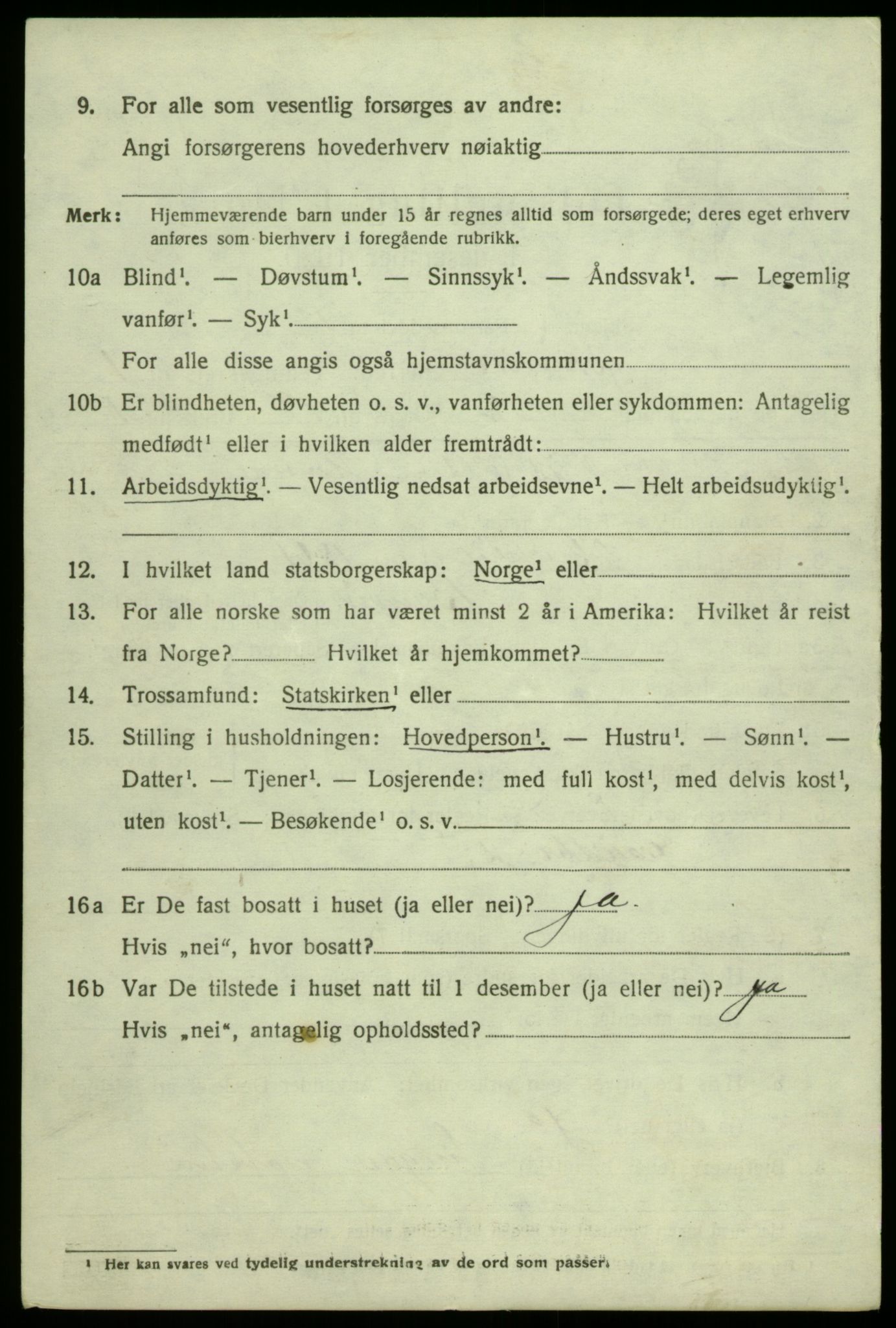 SAB, 1920 census for Bruvik, 1920, p. 1107