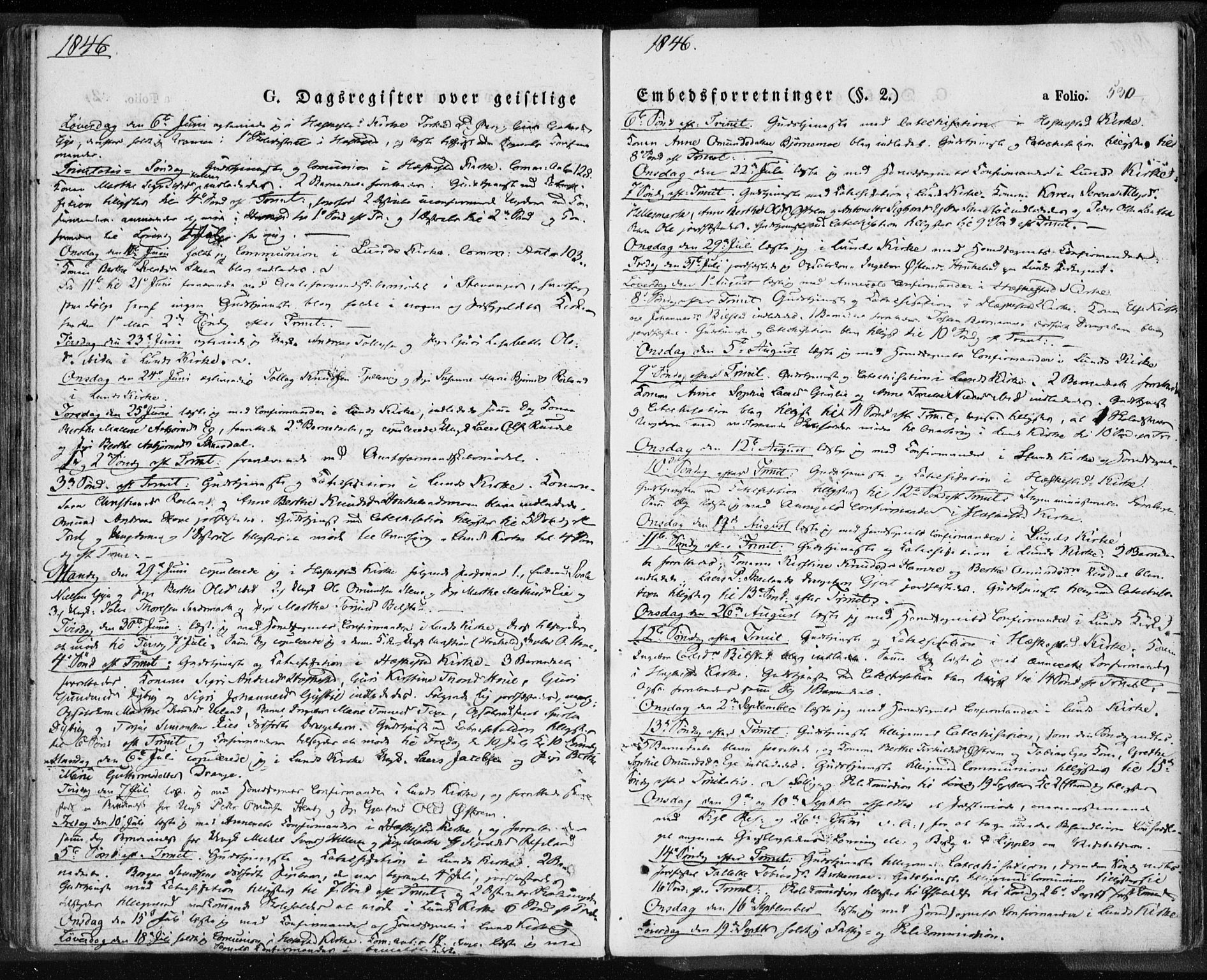 Lund sokneprestkontor, SAST/A-101809/S06/L0008: Parish register (official) no. A 7.2, 1833-1854, p. 530