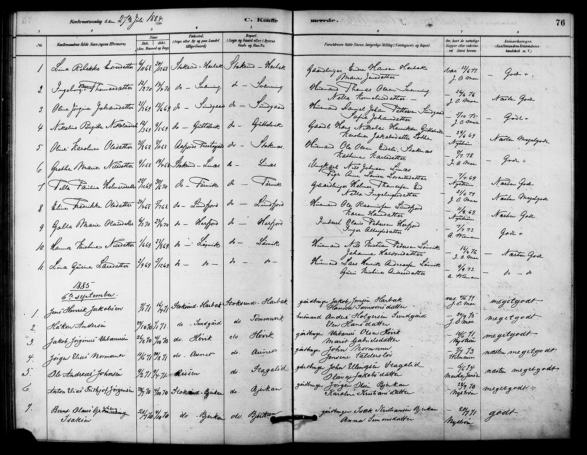 Ministerialprotokoller, klokkerbøker og fødselsregistre - Sør-Trøndelag, AV/SAT-A-1456/656/L0692: Parish register (official) no. 656A01, 1879-1893, p. 76