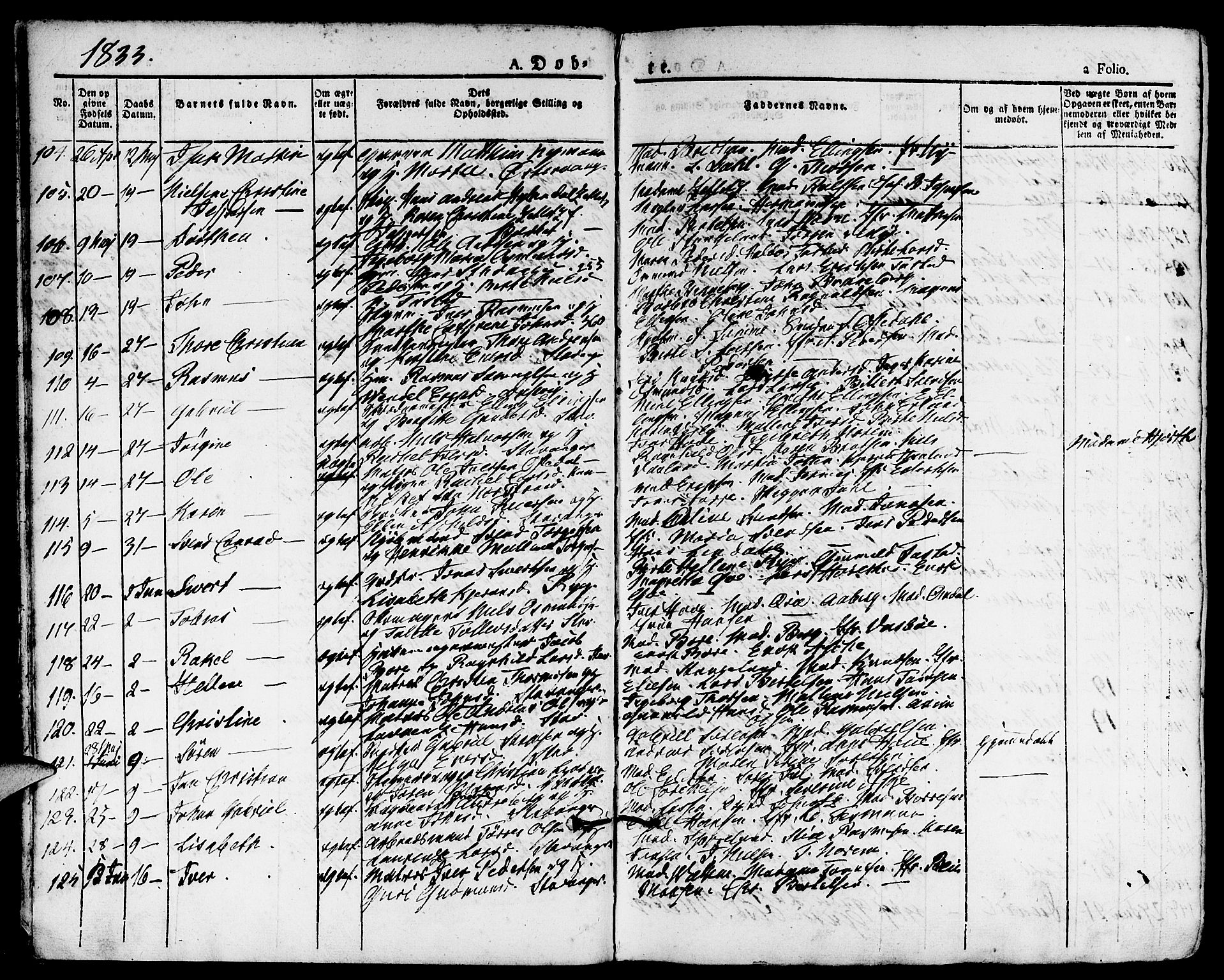 Domkirken sokneprestkontor, SAST/A-101812/001/30/30BA/L0011: Parish register (official) no. A 11, 1832-1856