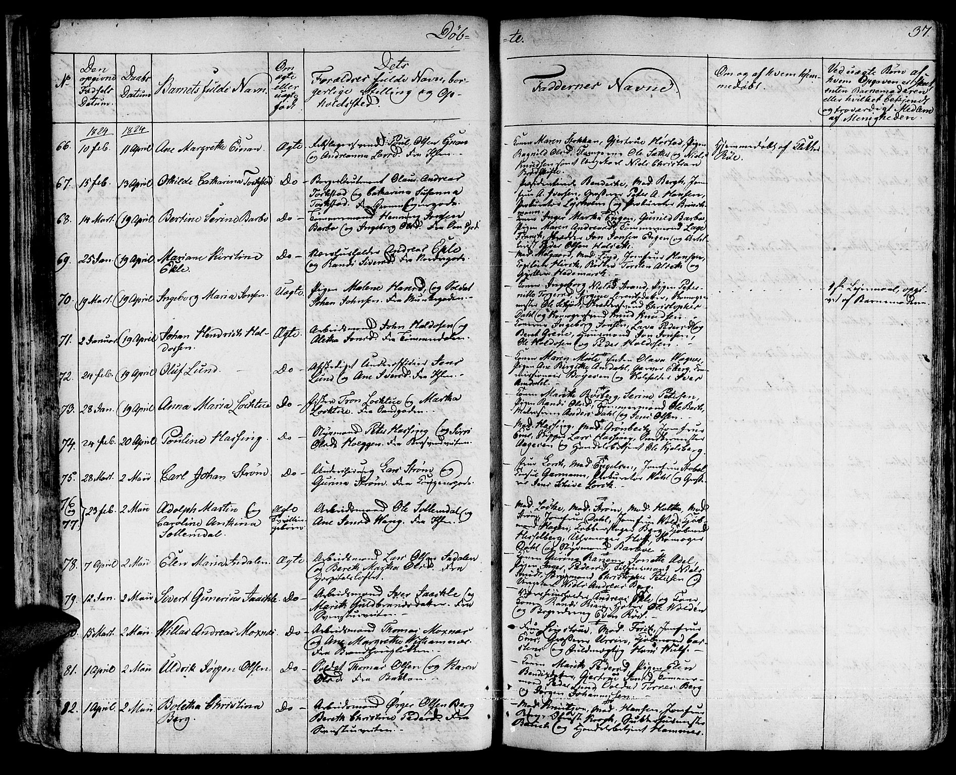 Ministerialprotokoller, klokkerbøker og fødselsregistre - Sør-Trøndelag, AV/SAT-A-1456/601/L0045: Parish register (official) no. 601A13, 1821-1831, p. 37