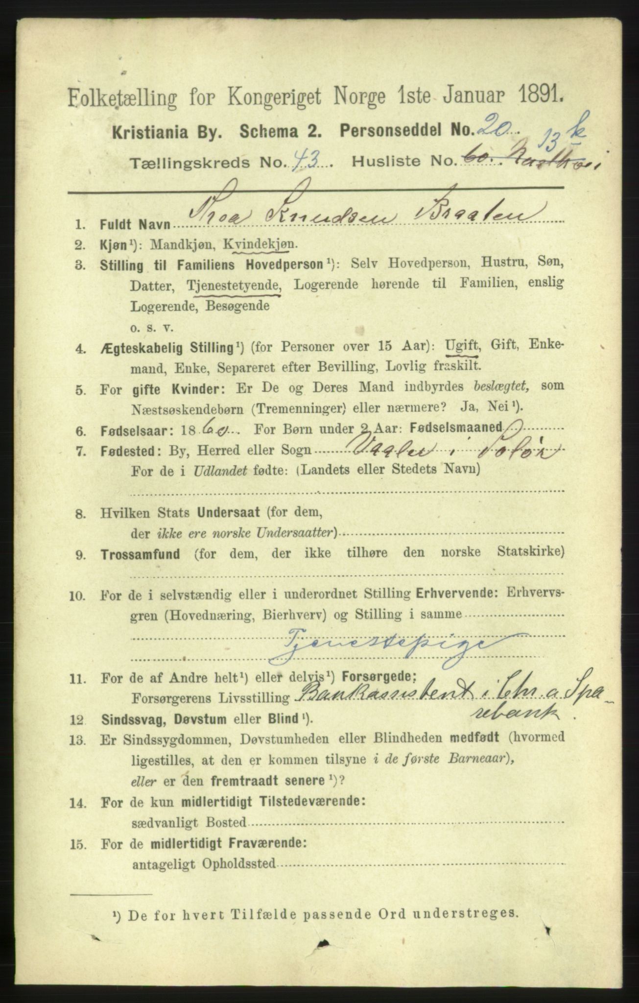 RA, 1891 census for 0301 Kristiania, 1891, p. 26576