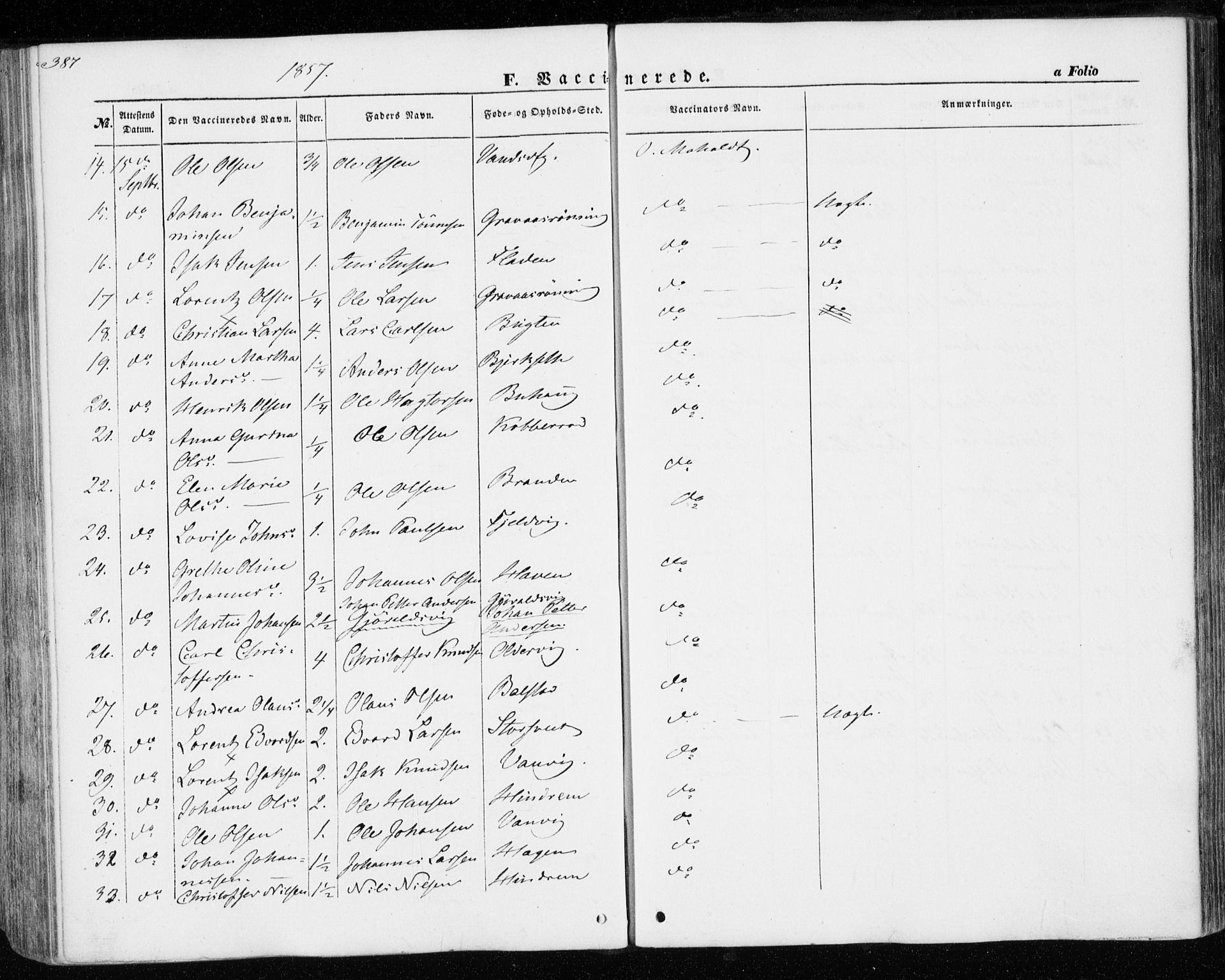 Ministerialprotokoller, klokkerbøker og fødselsregistre - Nord-Trøndelag, AV/SAT-A-1458/701/L0008: Parish register (official) no. 701A08 /1, 1854-1863, p. 387