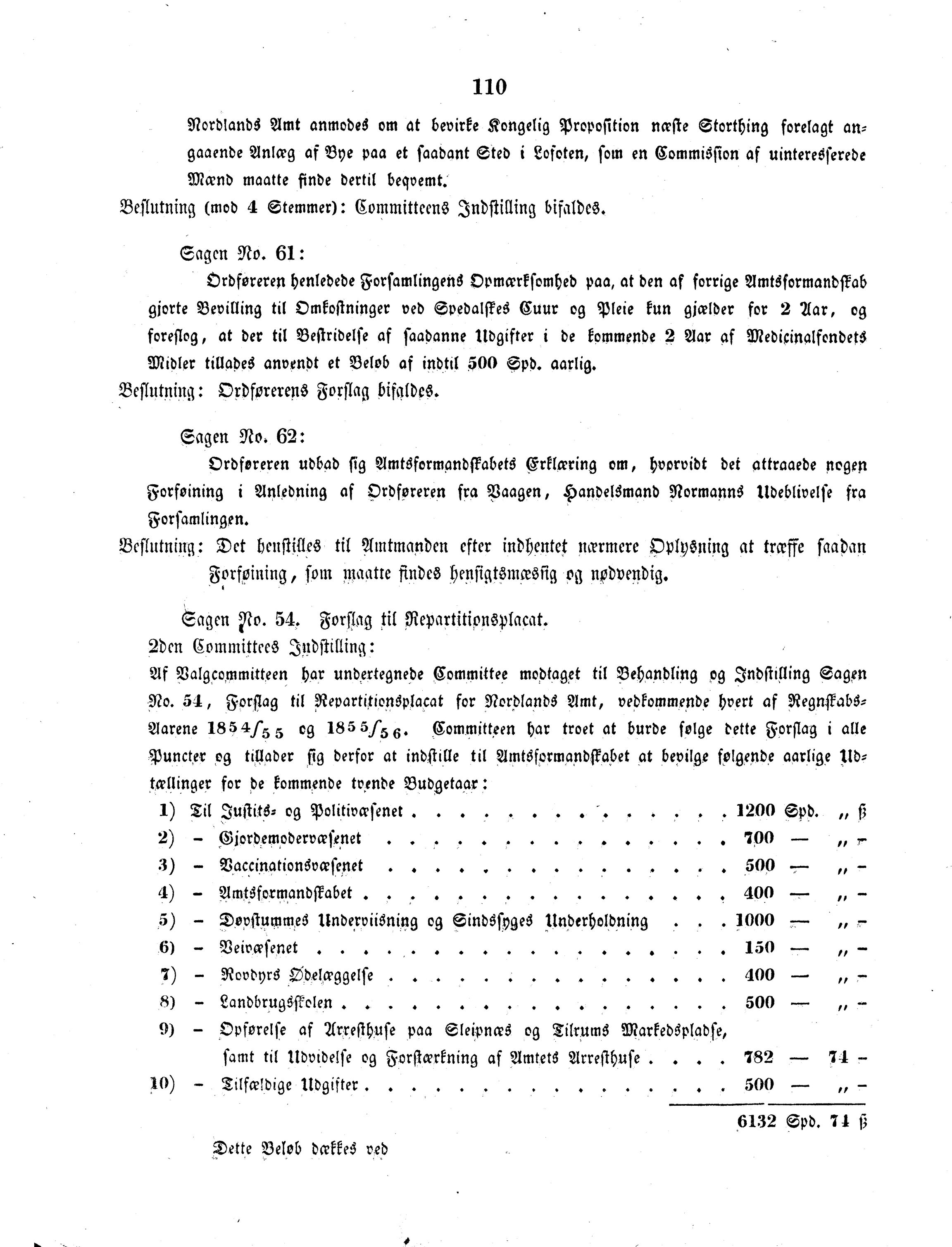 Nordland Fylkeskommune. Fylkestinget, AIN/NFK-17/176/A/Ac/L0003: Fylkestingsforhandlinger 1850-1860, 1850-1860