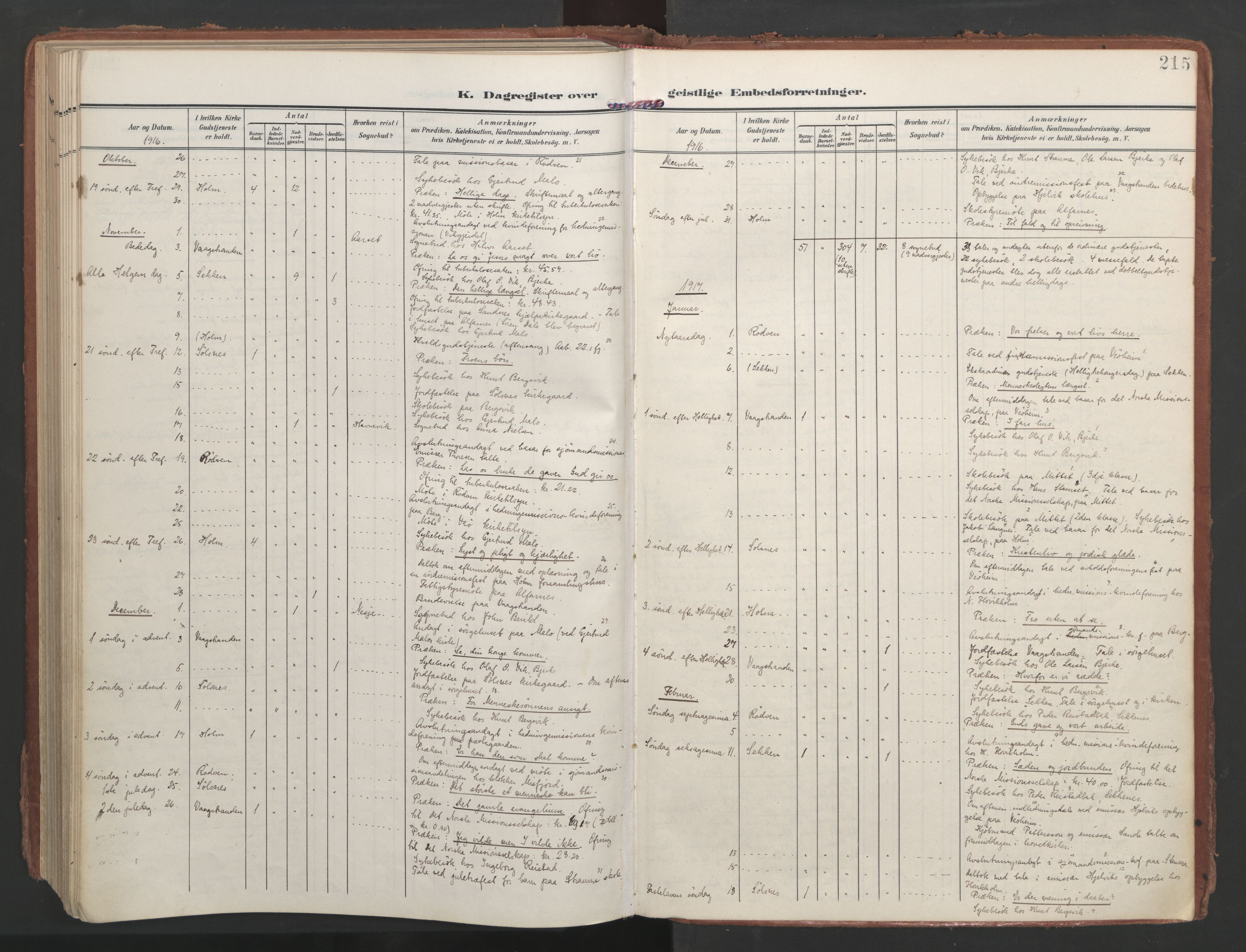 Ministerialprotokoller, klokkerbøker og fødselsregistre - Møre og Romsdal, AV/SAT-A-1454/547/L0605: Parish register (official) no. 547A07, 1907-1936, p. 215