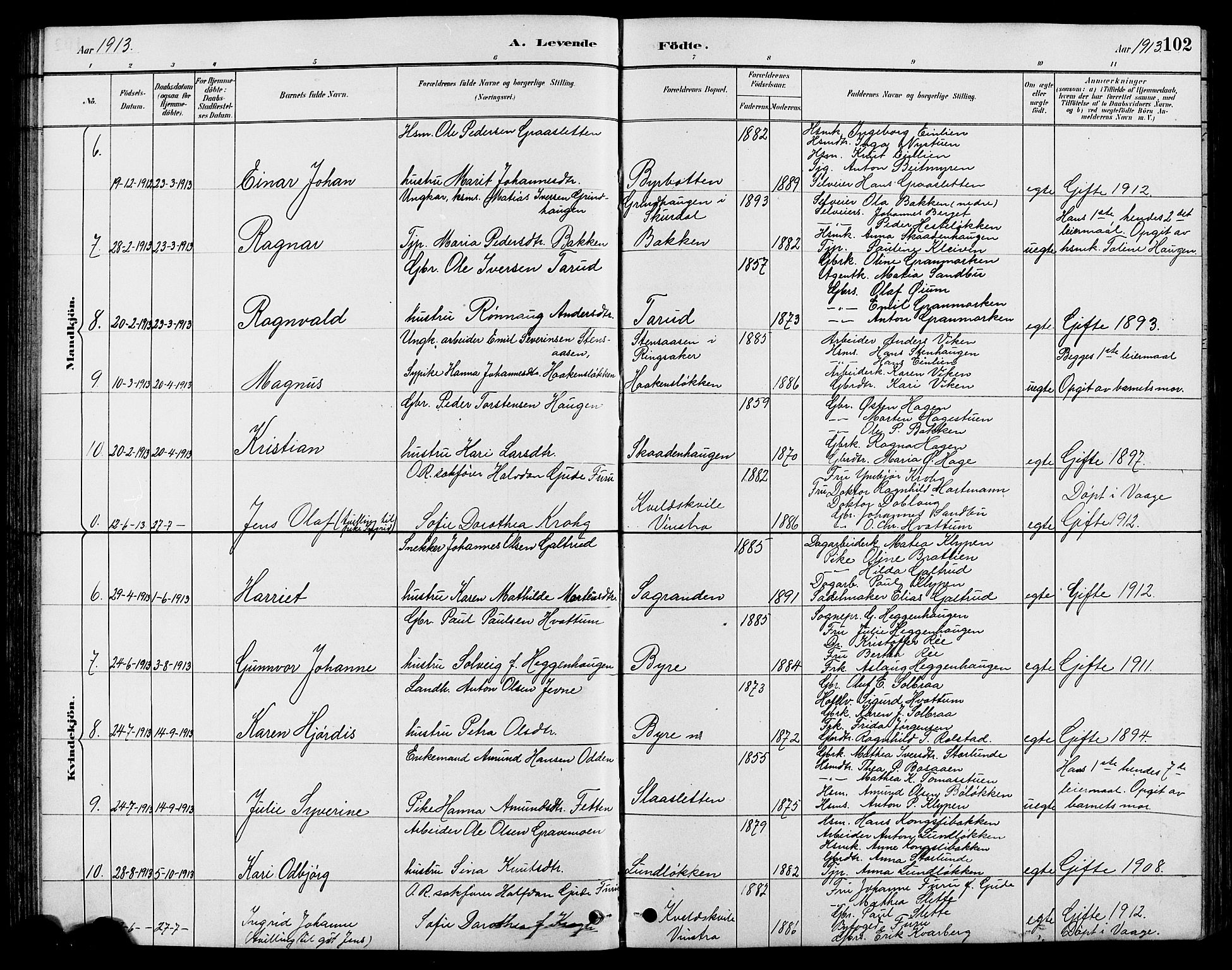 Nord-Fron prestekontor, SAH/PREST-080/H/Ha/Hab/L0004: Parish register (copy) no. 4, 1884-1914, p. 102