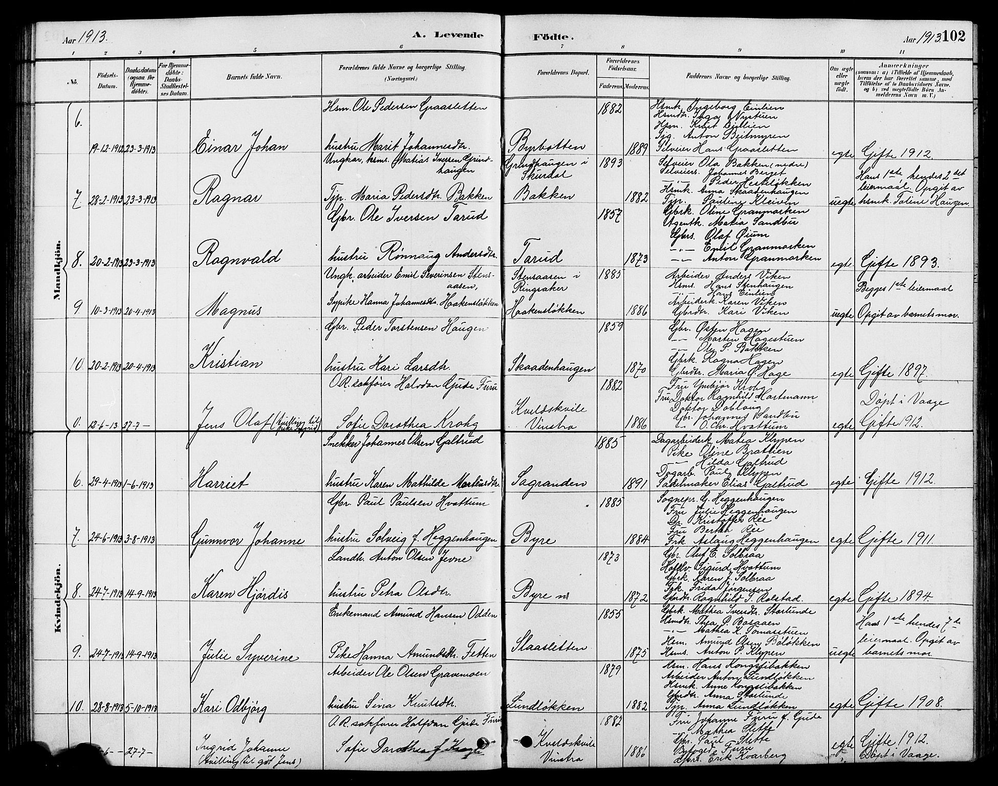 Nord-Fron prestekontor, AV/SAH-PREST-080/H/Ha/Hab/L0004: Parish register (copy) no. 4, 1884-1914, p. 102