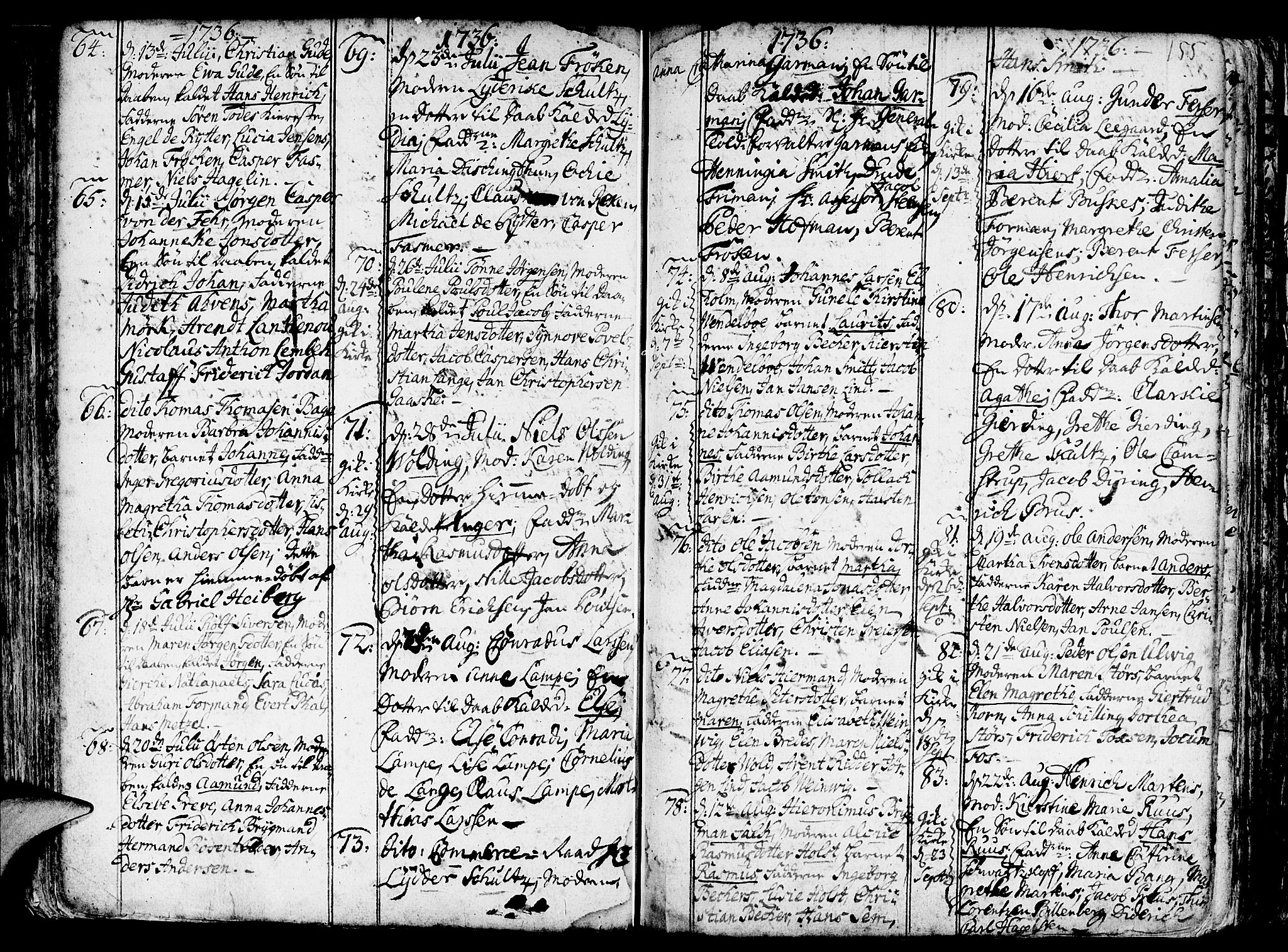 Nykirken Sokneprestembete, SAB/A-77101/H/Haa/L0003: Parish register (official) no. A 3, 1717-1764, p. 155