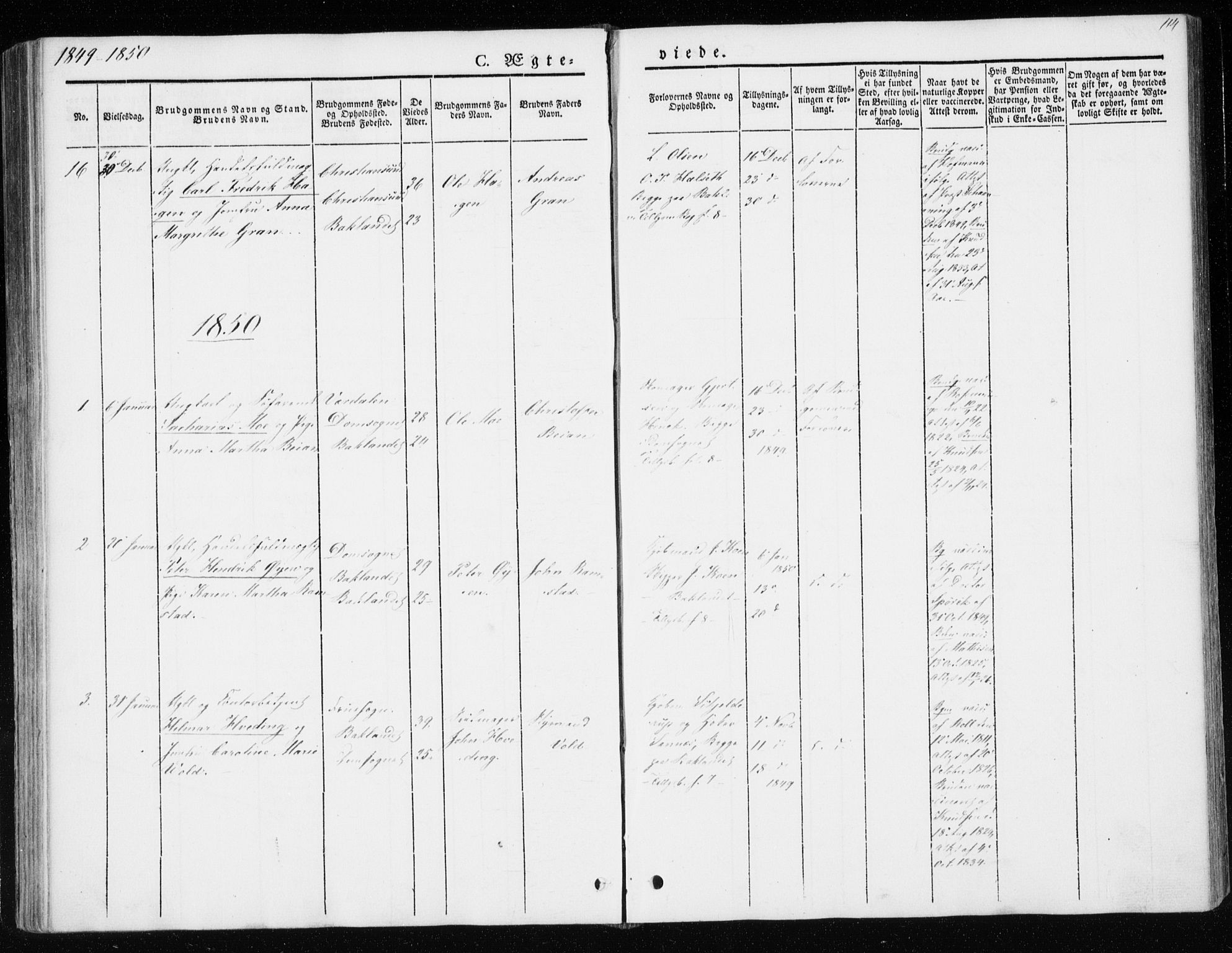 Ministerialprotokoller, klokkerbøker og fødselsregistre - Sør-Trøndelag, SAT/A-1456/604/L0183: Parish register (official) no. 604A04, 1841-1850, p. 114