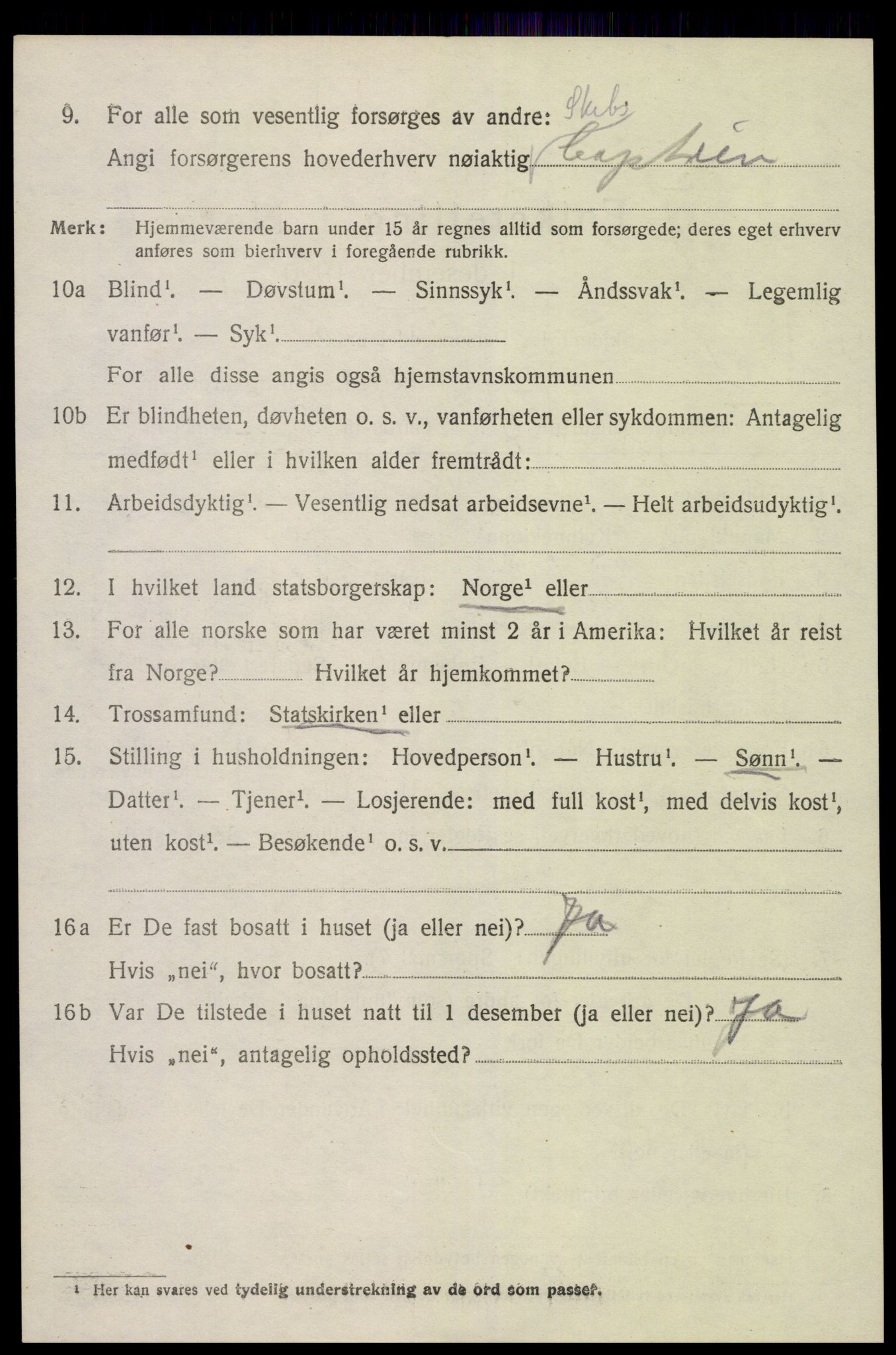 SAK, 1920 census for Hisøy, 1920, p. 2489