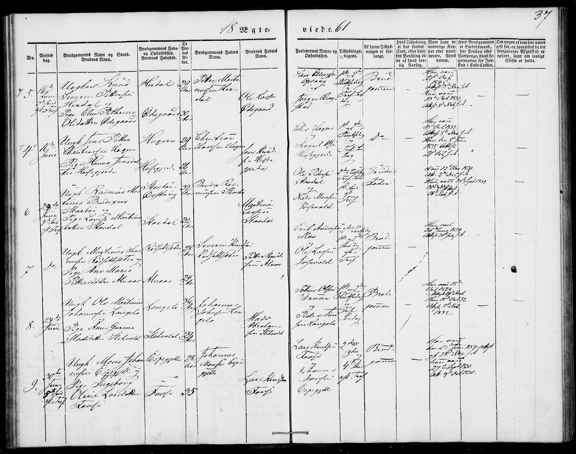 Ministerialprotokoller, klokkerbøker og fødselsregistre - Møre og Romsdal, SAT/A-1454/520/L0276: Parish register (official) no. 520A06, 1844-1881, p. 37