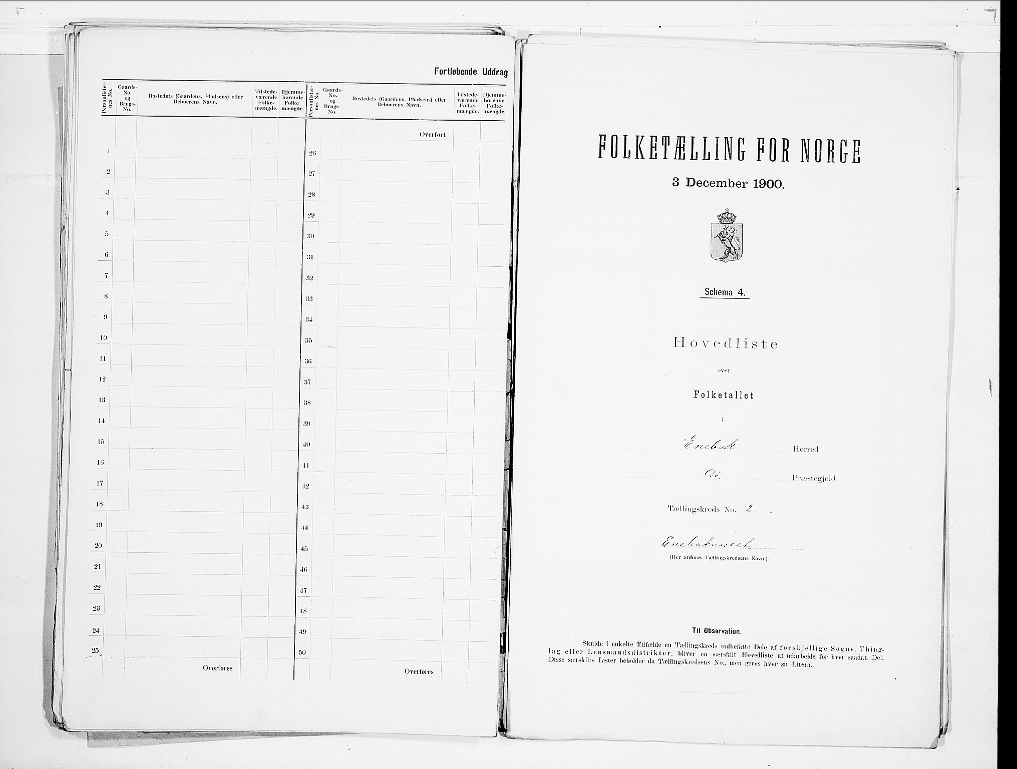 SAO, 1900 census for Enebakk, 1900, p. 10