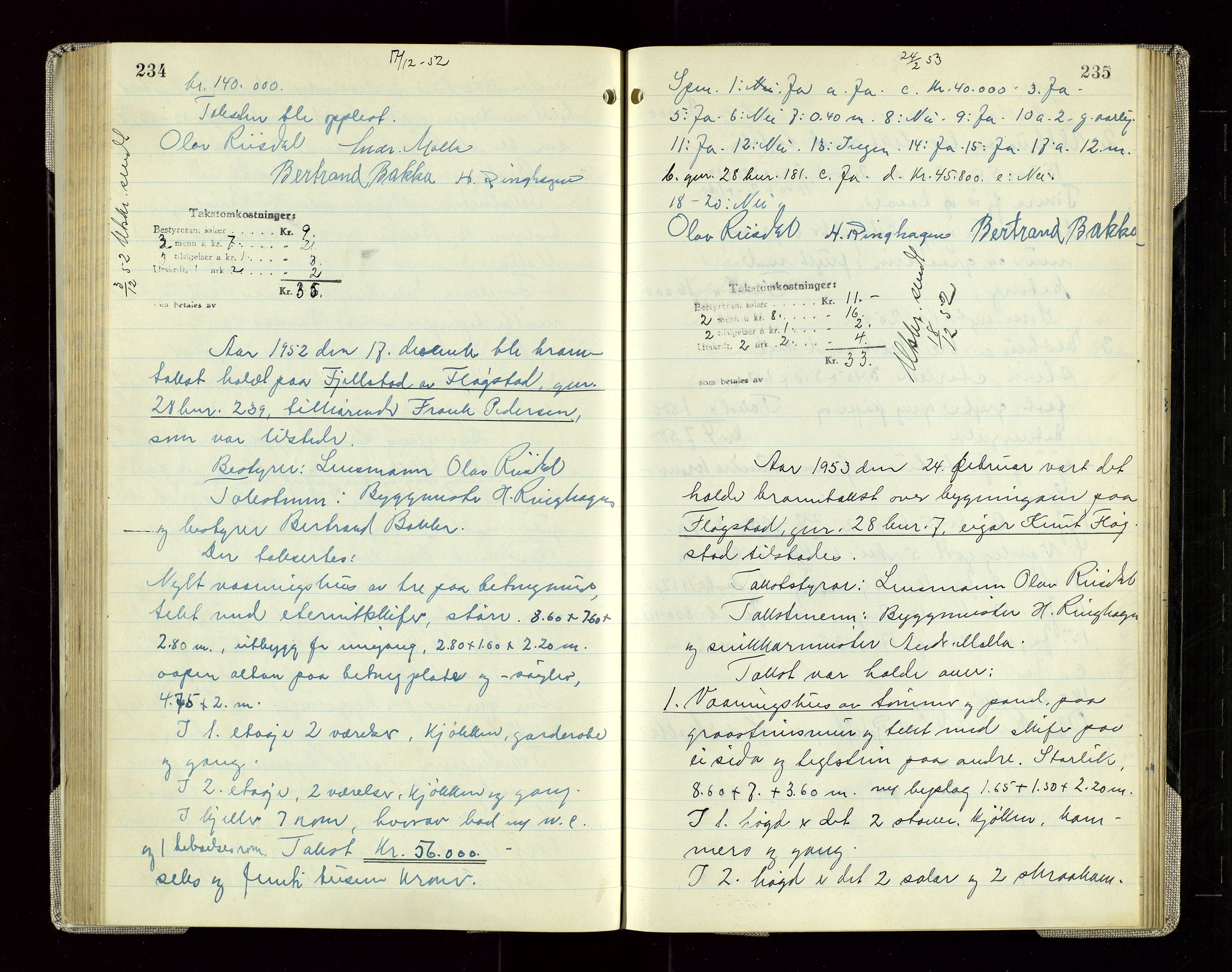 Sauda lensmannskontor, AV/SAST-A-100177/Goa/L0005: "Branntakstprotokoll for Sauda lensmannsdistrikt", 1946-1955, p. 234-235