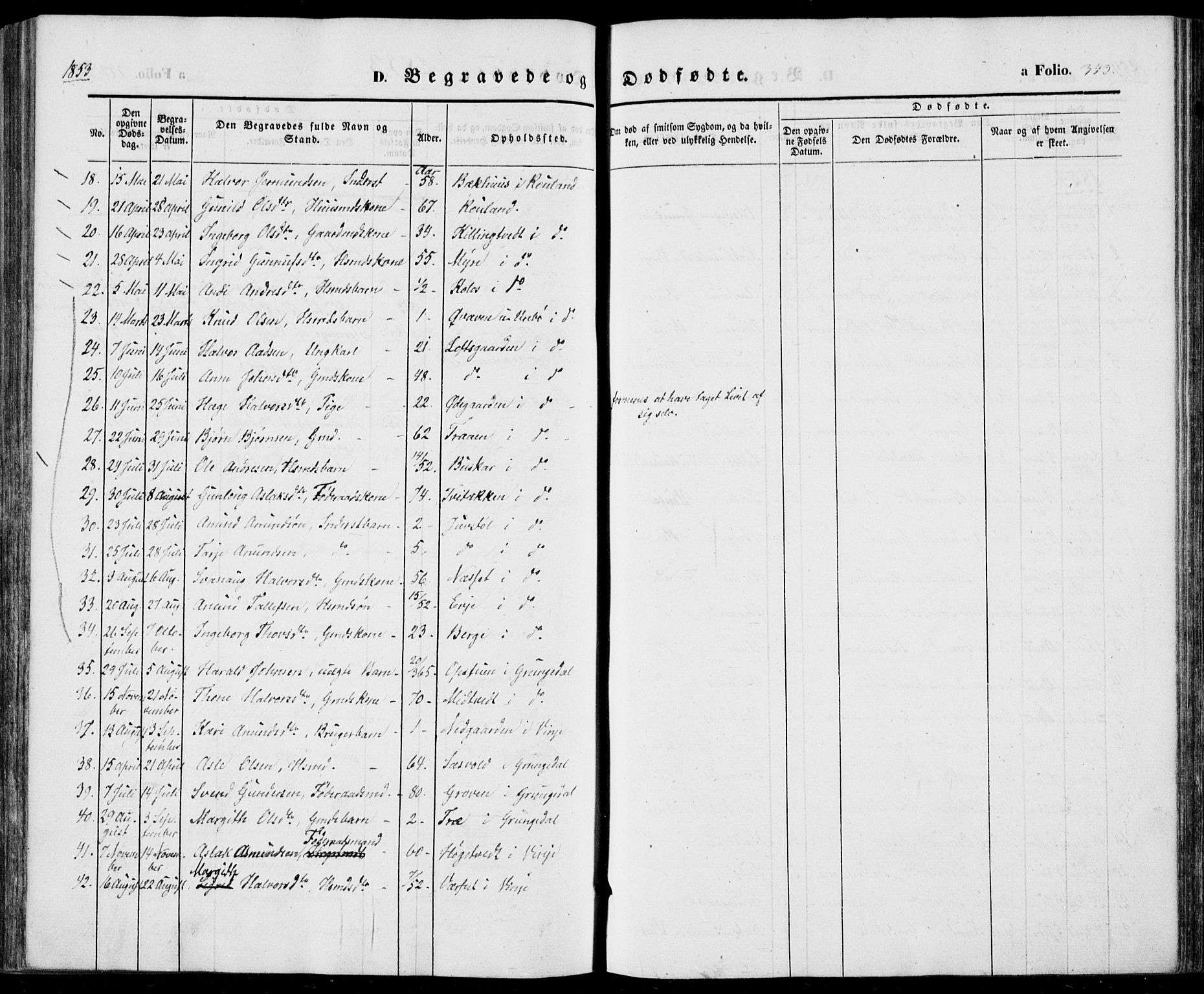 Vinje kirkebøker, SAKO/A-312/F/Fa/L0004: Parish register (official) no. I 4, 1843-1869, p. 343