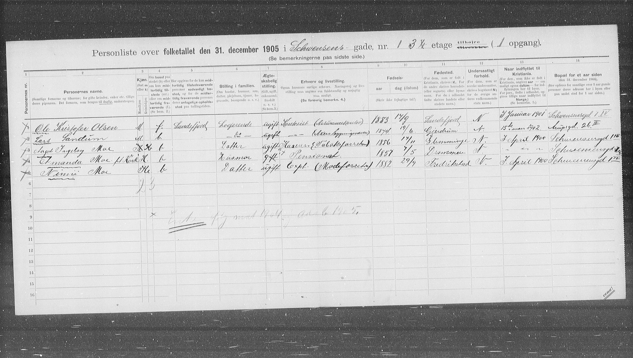 OBA, Municipal Census 1905 for Kristiania, 1905, p. 47757