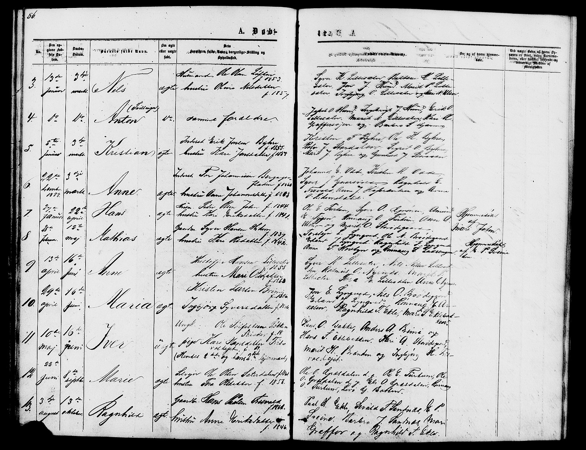 Lom prestekontor, SAH/PREST-070/L/L0005: Parish register (copy) no. 5, 1876-1901, p. 56-57
