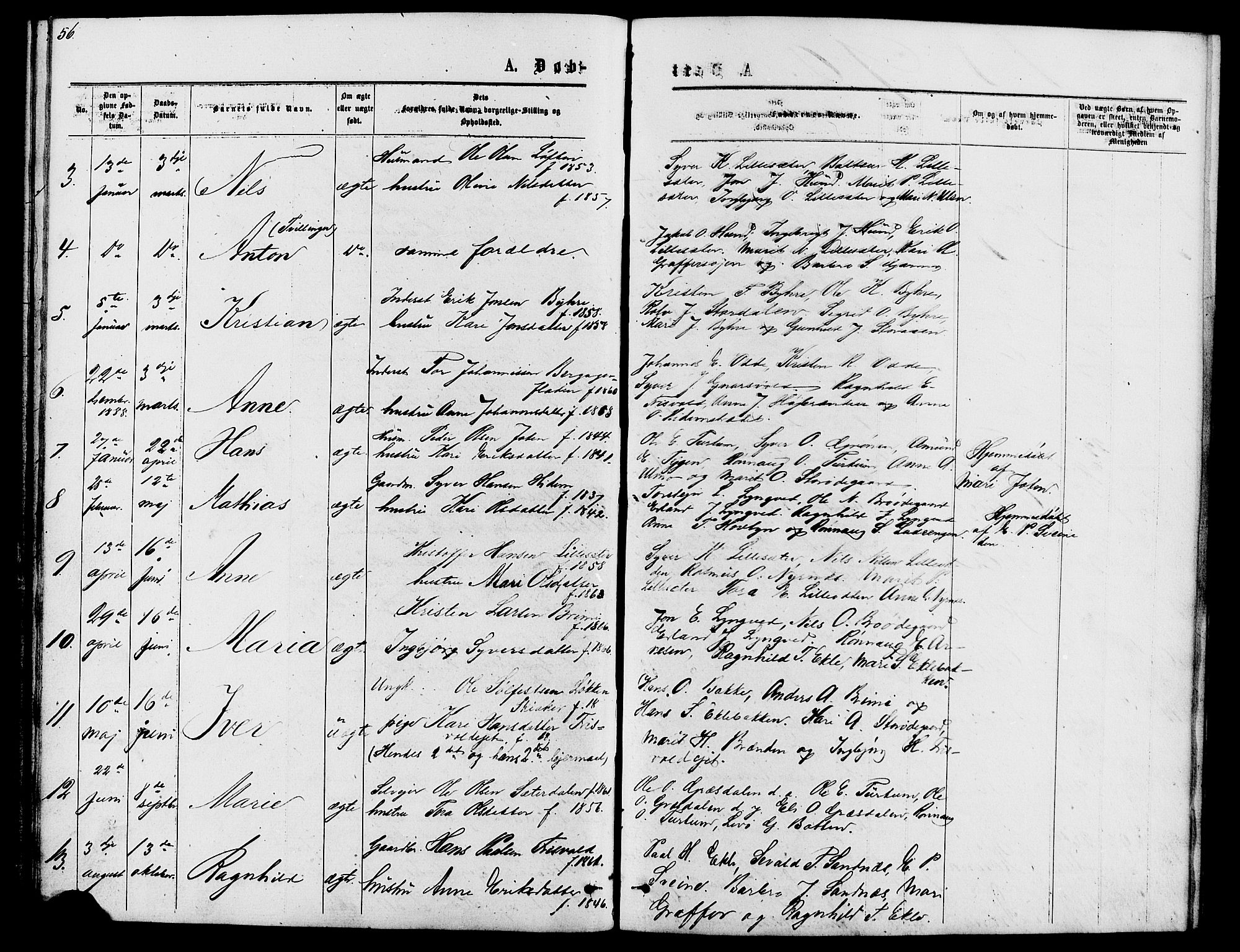 Lom prestekontor, AV/SAH-PREST-070/L/L0005: Parish register (copy) no. 5, 1876-1901, p. 56-57