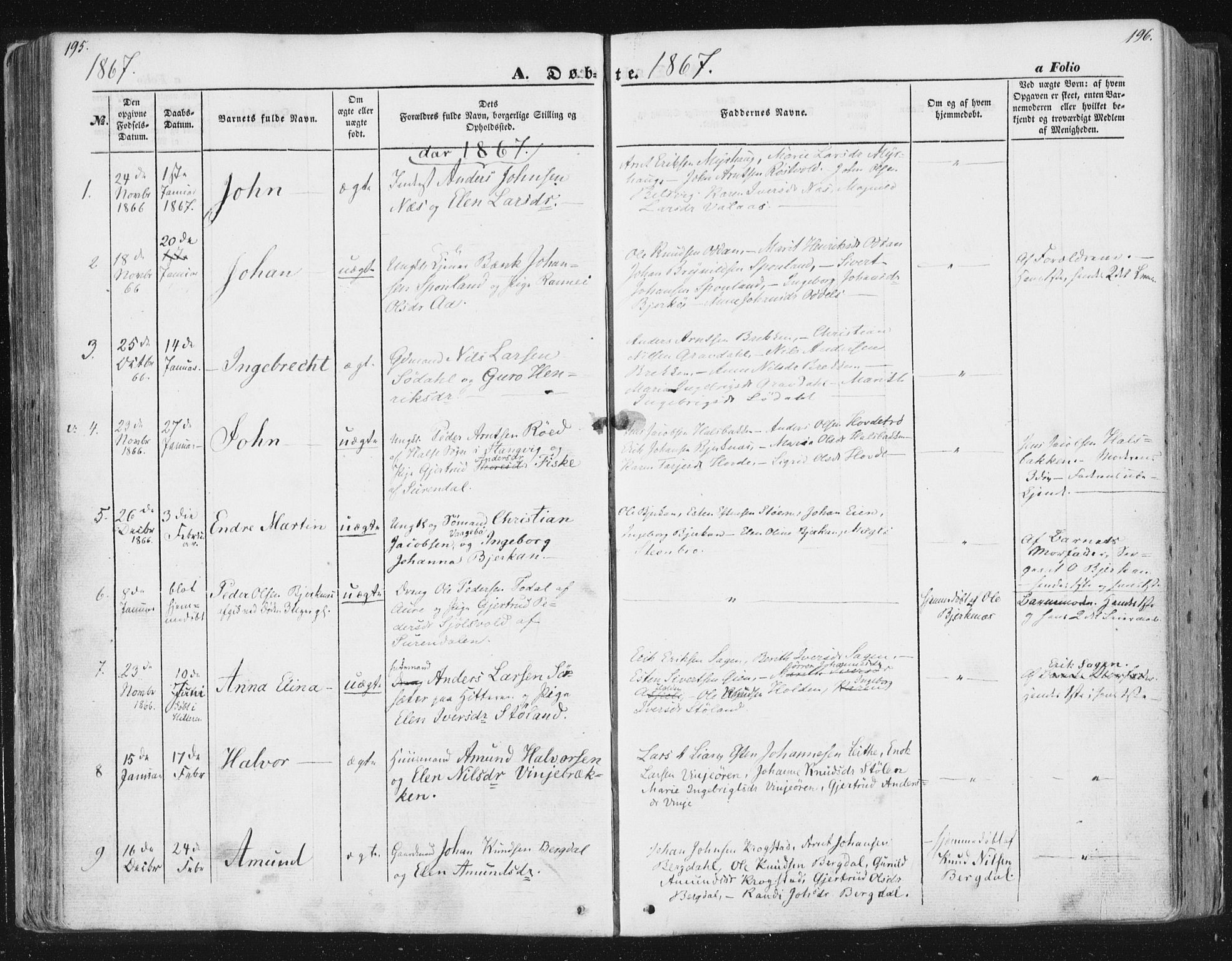 Ministerialprotokoller, klokkerbøker og fødselsregistre - Sør-Trøndelag, SAT/A-1456/630/L0494: Parish register (official) no. 630A07, 1852-1868, p. 195-196