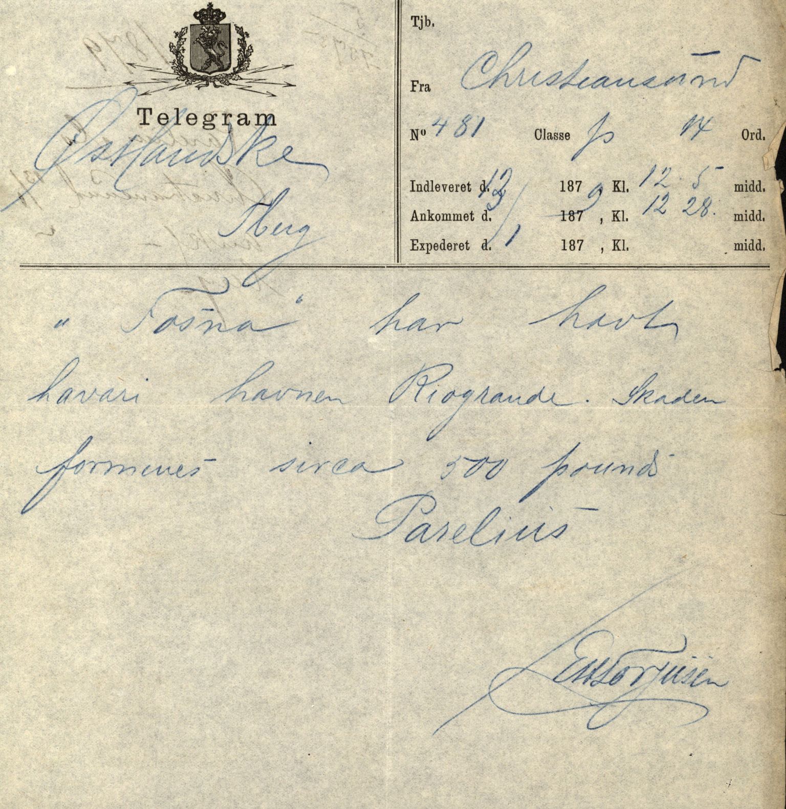 Pa 63 - Østlandske skibsassuranceforening, VEMU/A-1079/G/Ga/L0010/0009: Havaridokumenter / Fosna, 1878