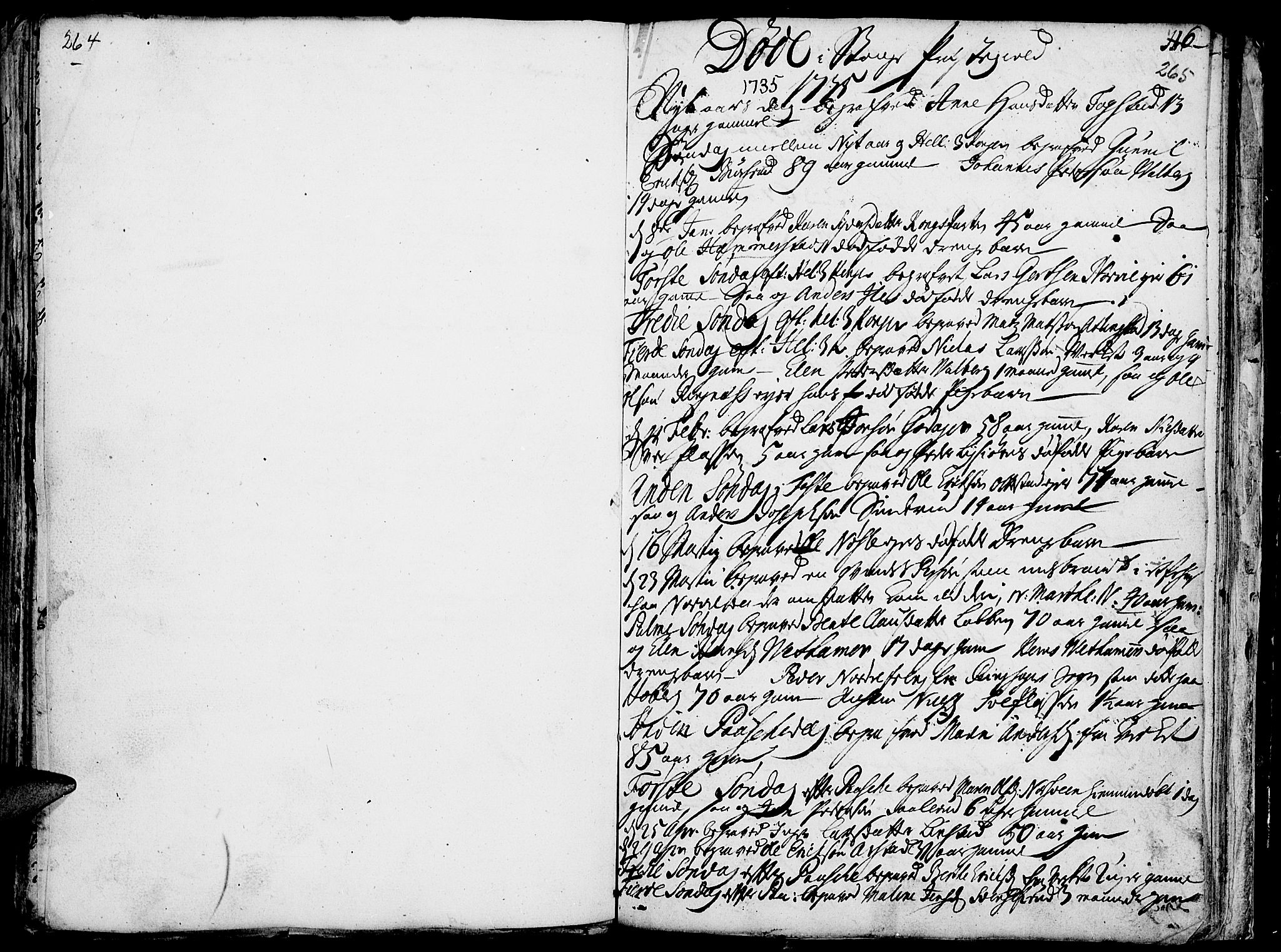 Stange prestekontor, SAH/PREST-002/K/L0004: Parish register (official) no. 4, 1735-1754, p. 264-265